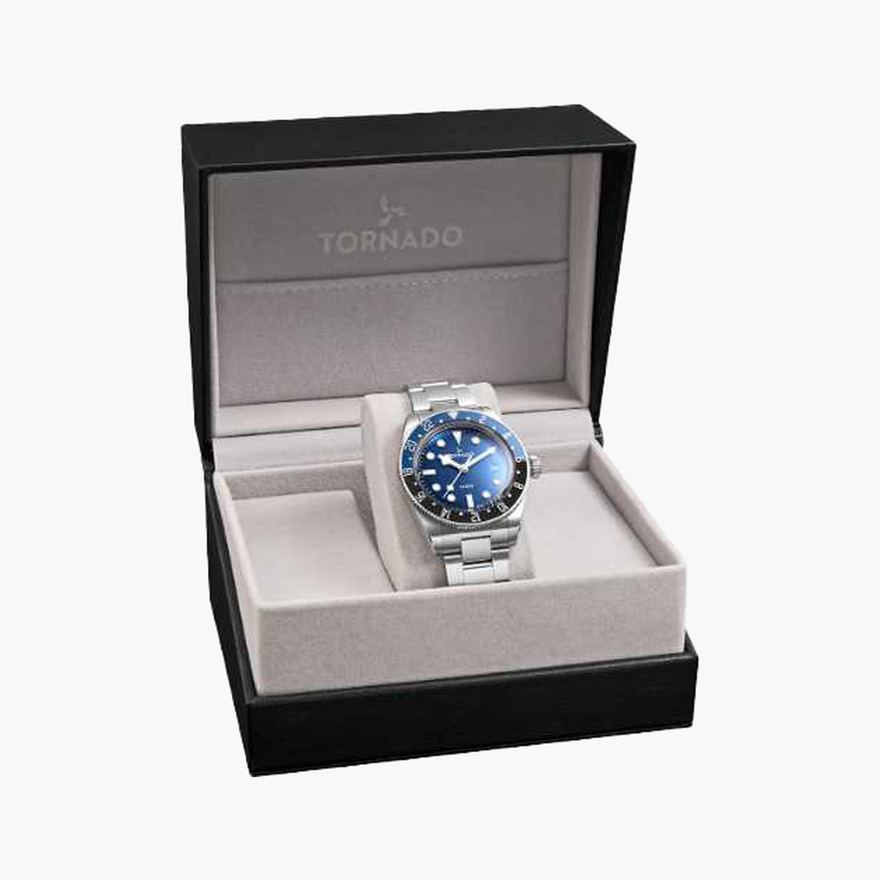 تورنادو- ساعة رجالية 40 مم تناظرية سوار ستانلس ستيل لون أزرق-men-watchesandjewellery-watches-image-4