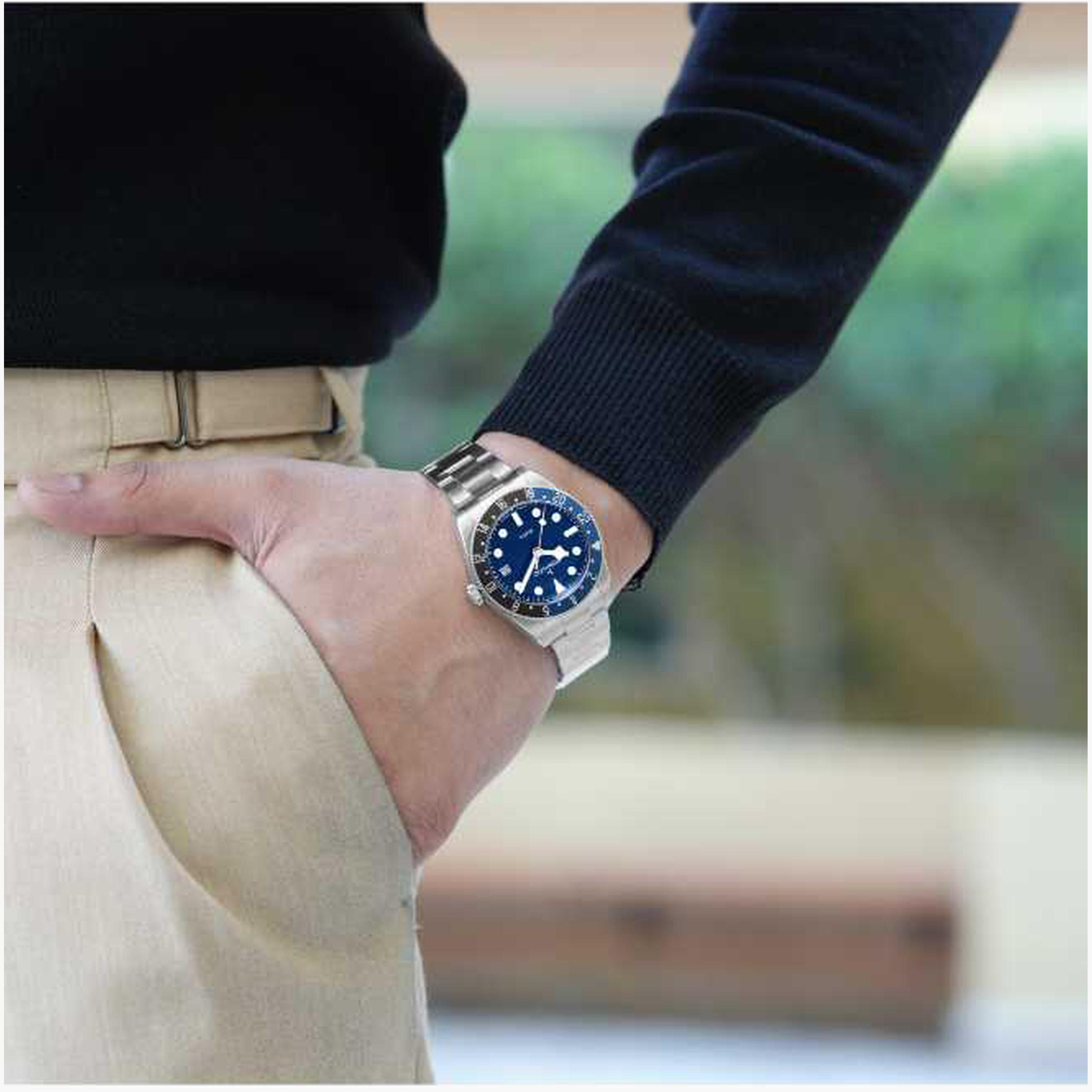 تورنادو- ساعة رجالية 40 مم تناظرية سوار ستانلس ستيل لون أزرق-men-watchesandjewellery-watches-image-5