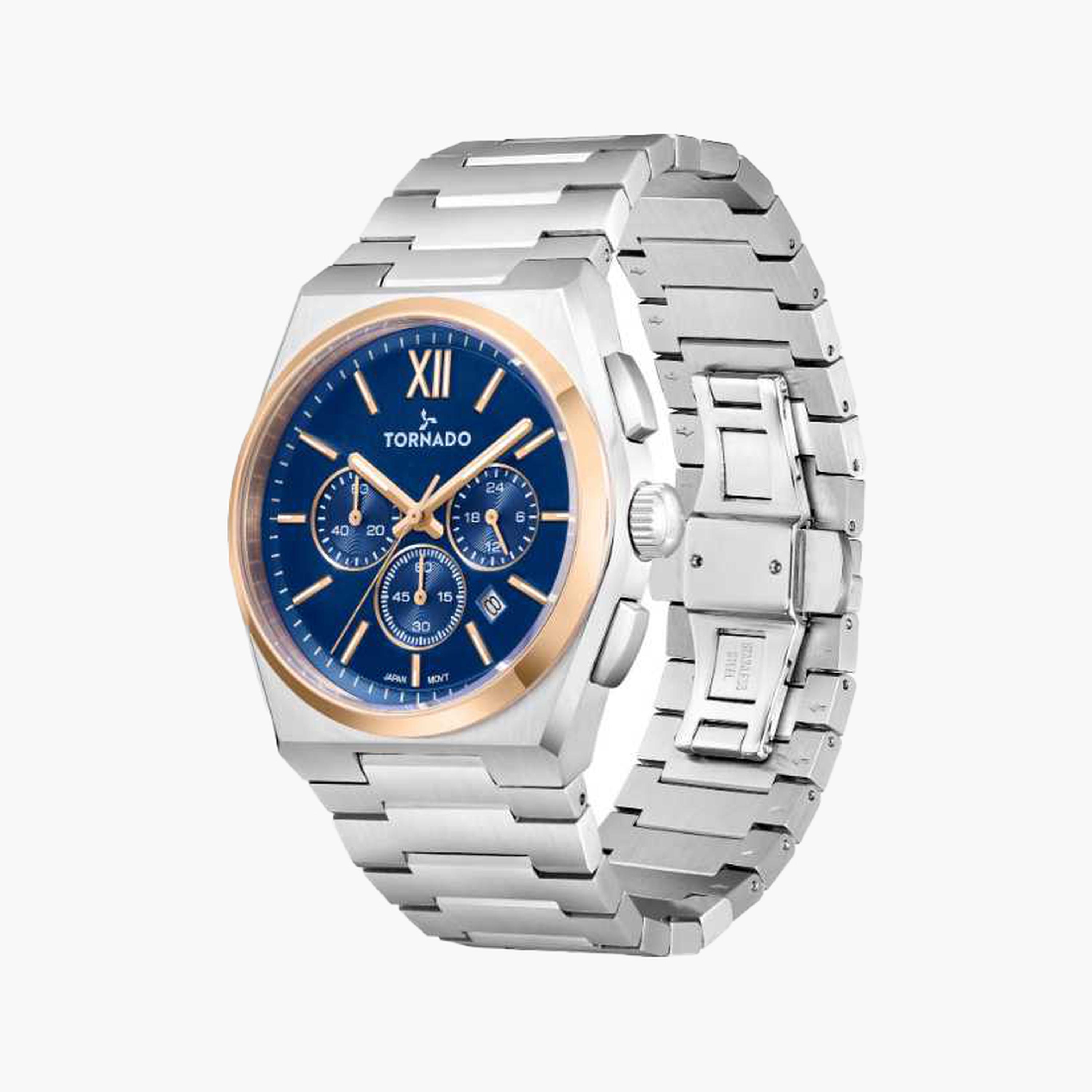 Tornado Men's 44.5MM Silver Chronograph Stainless Steel Strap Watch | T24105-KBSN-men-watchesandjewellery-watches-image-2