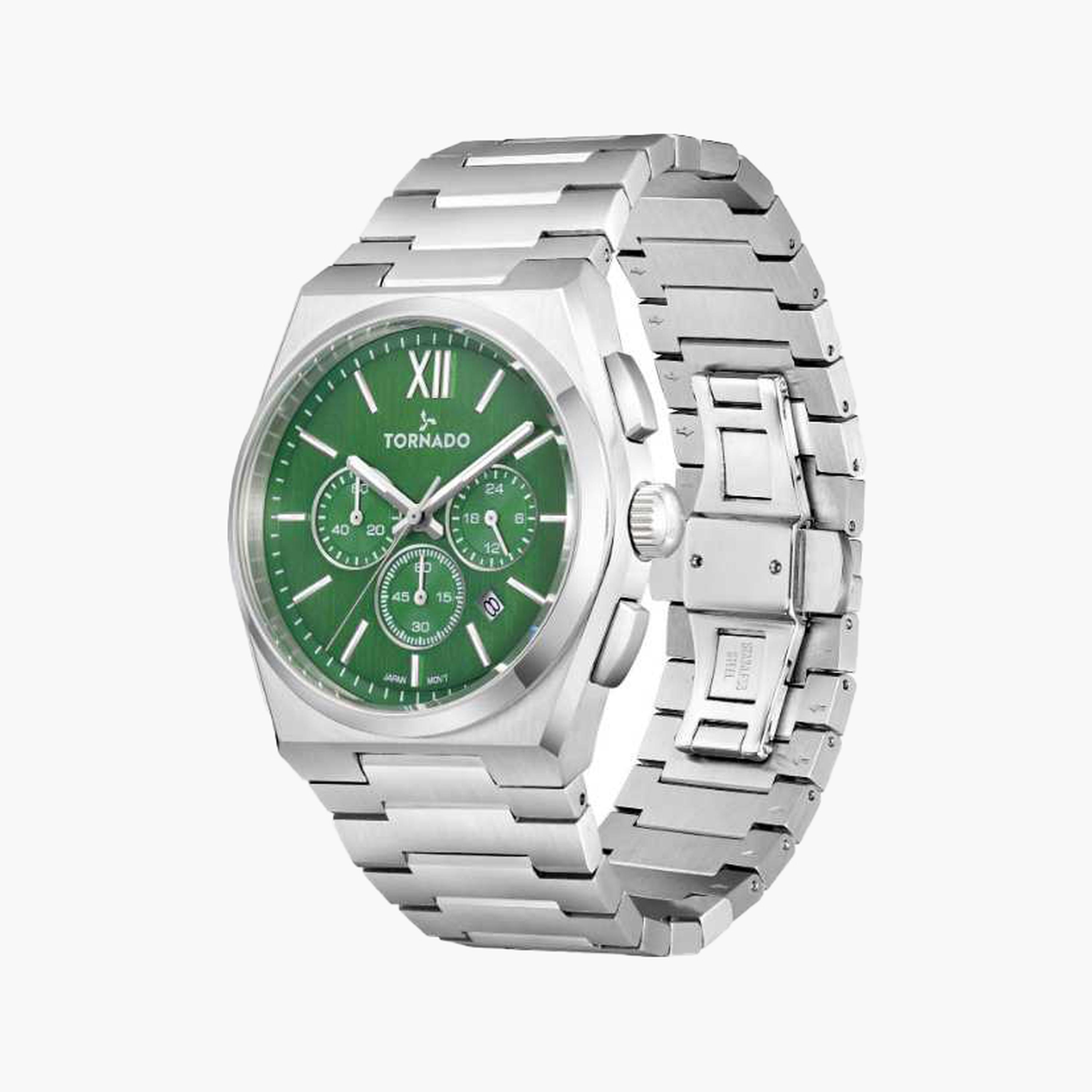 Tornado Men's 44.5MM Silver Chronograph Stainless Steel Strap Watch | T24105-SBSH-men-watchesandjewellery-watches-image-2