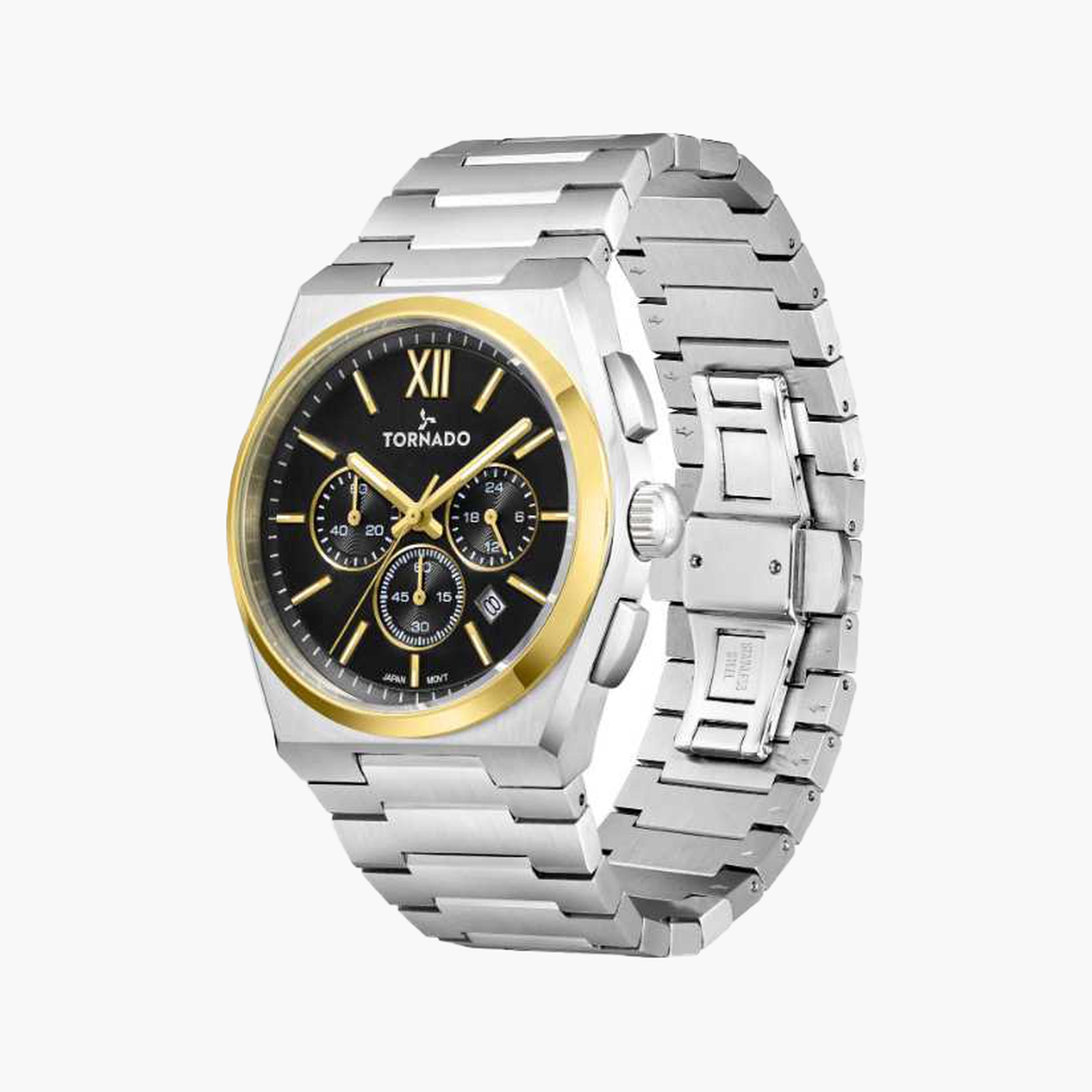 Tornado Men's 44.5MM Silver Chronograph Stainless Steel Strap Watch | T24105-TBSB-men-watchesandjewellery-watches-image-2