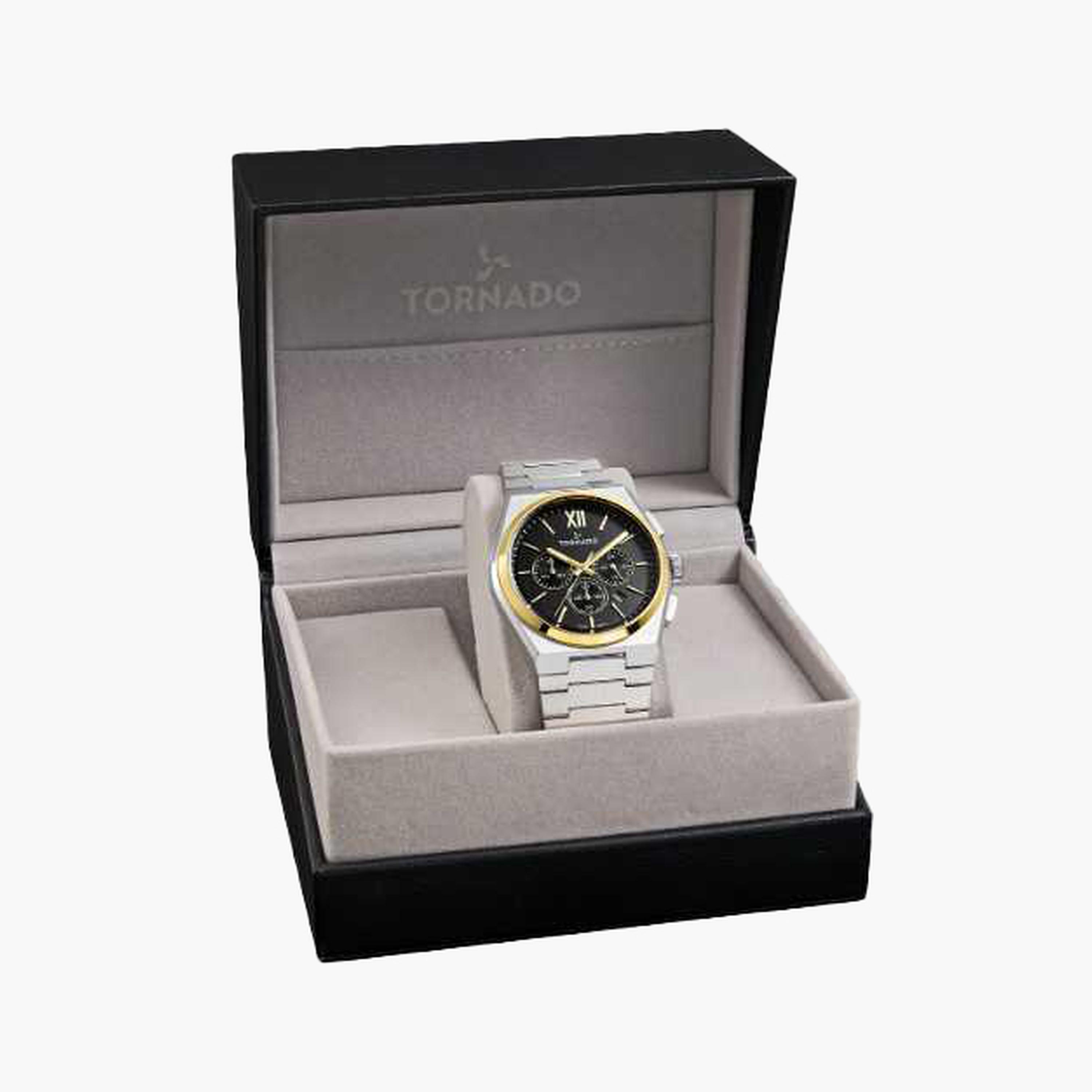 Tornado Men's 44.5MM Silver Chronograph Stainless Steel Strap Watch | T24105-TBSB-men-watchesandjewellery-watches-image-4