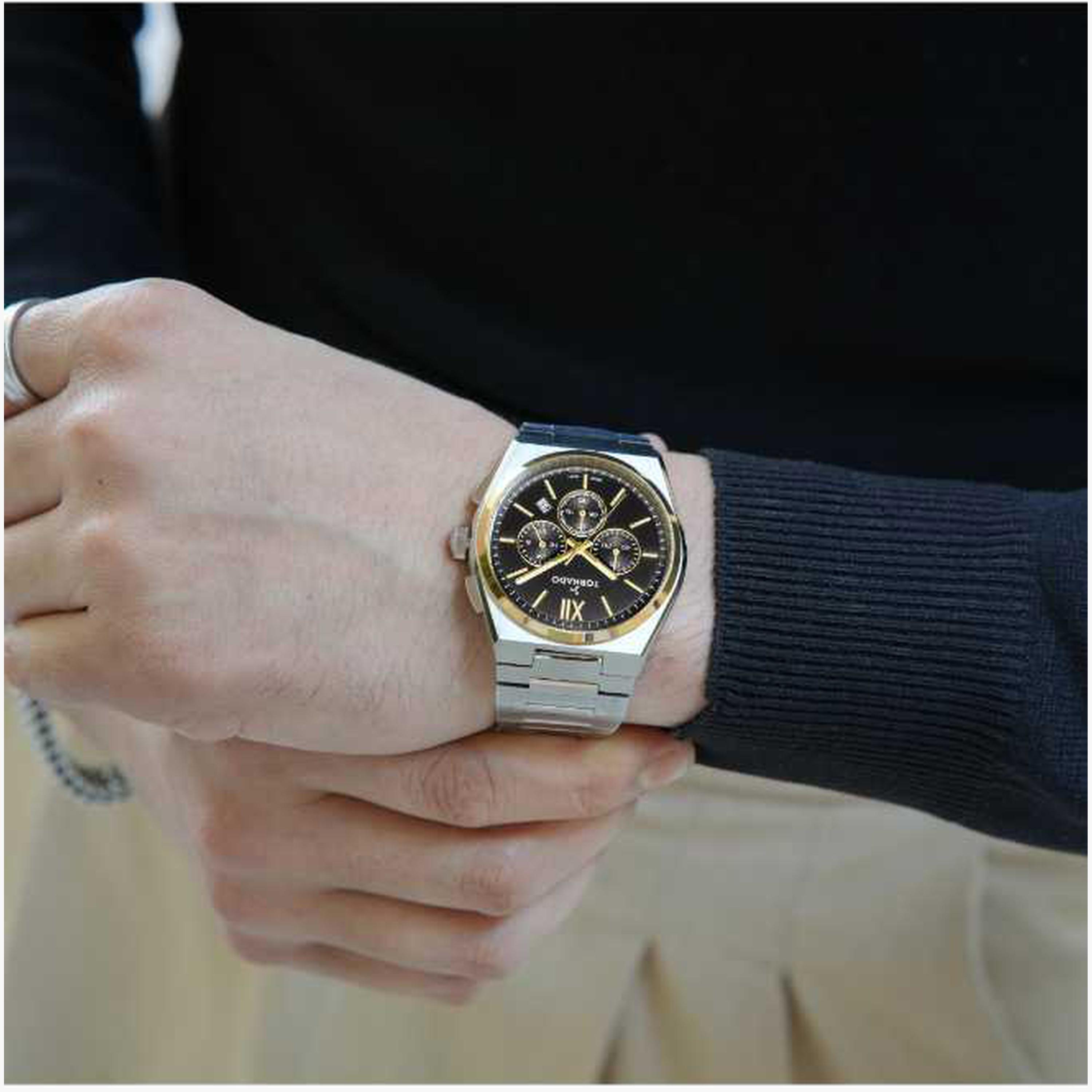 Tornado Men's 44.5MM Silver Chronograph Stainless Steel Strap Watch | T24105-TBSB-men-watchesandjewellery-watches-image-5
