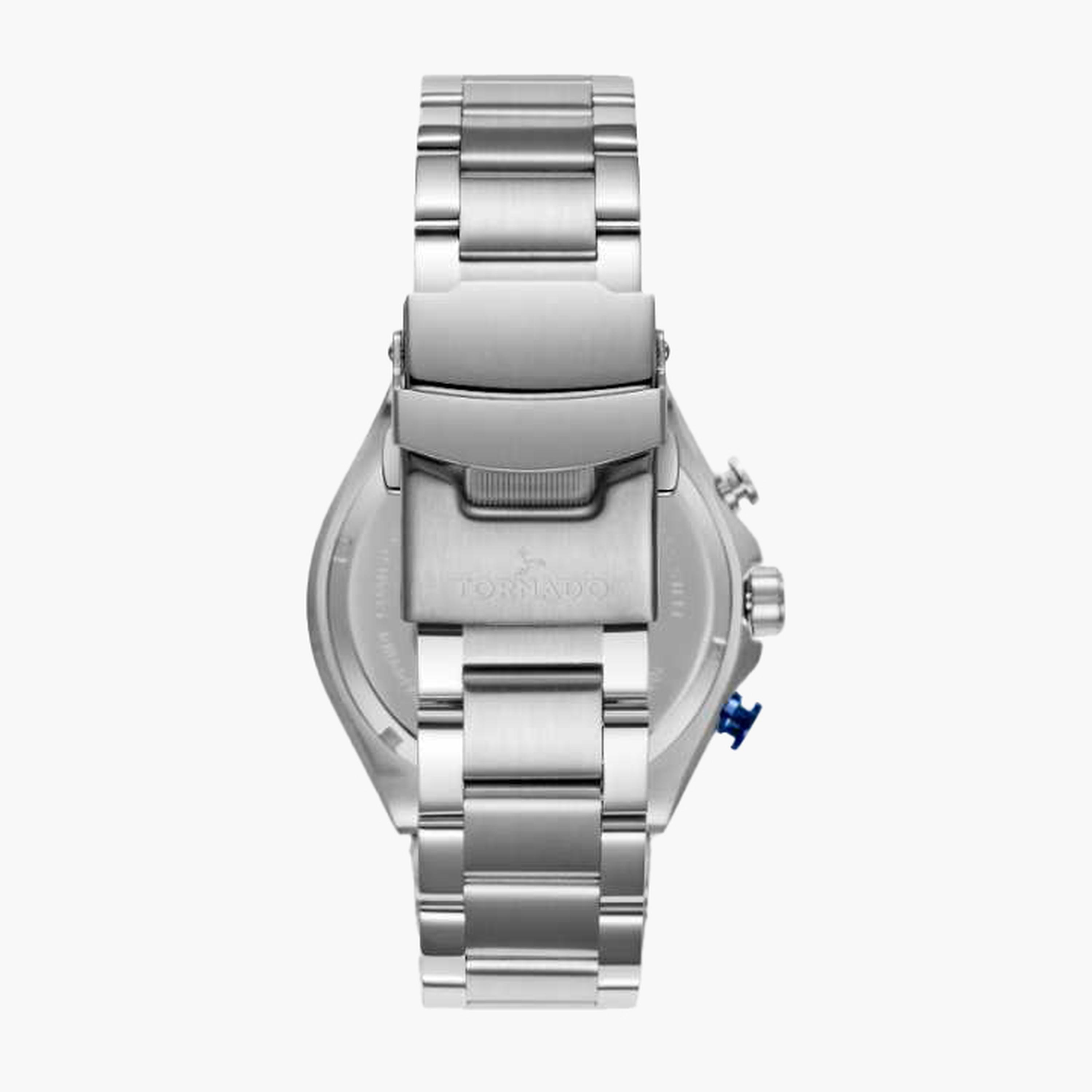 تورنادو- ساعة رجالية 45 مم كرونوغراف سوار ستانلس ستيل لون أزرق-men-watchesandjewellery-watches-image-3