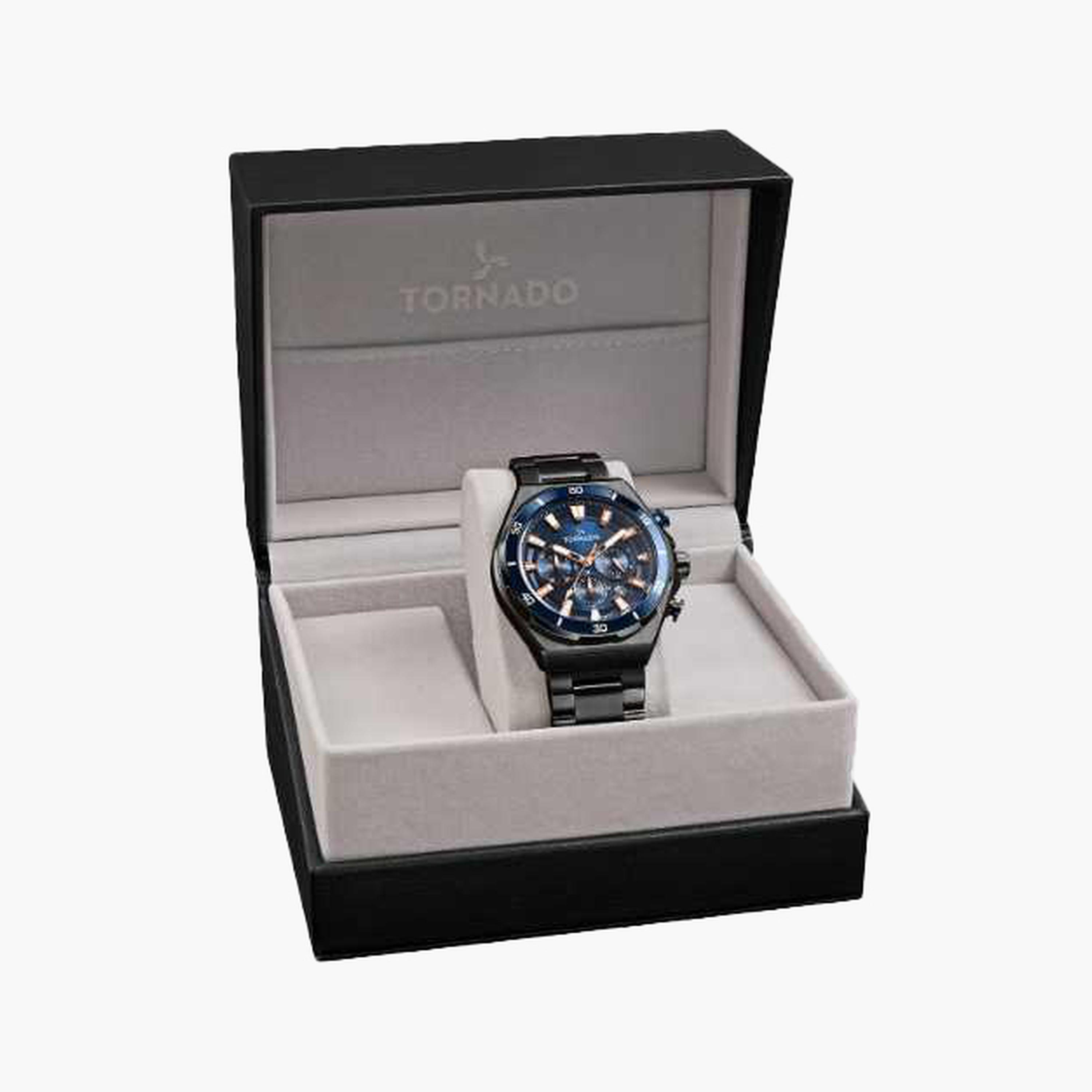 تورنادو- ساعة رجالية 45 مم كرونوغراف سوار ستانلس ستيل لون أزرق-men-watchesandjewellery-watches-image-4