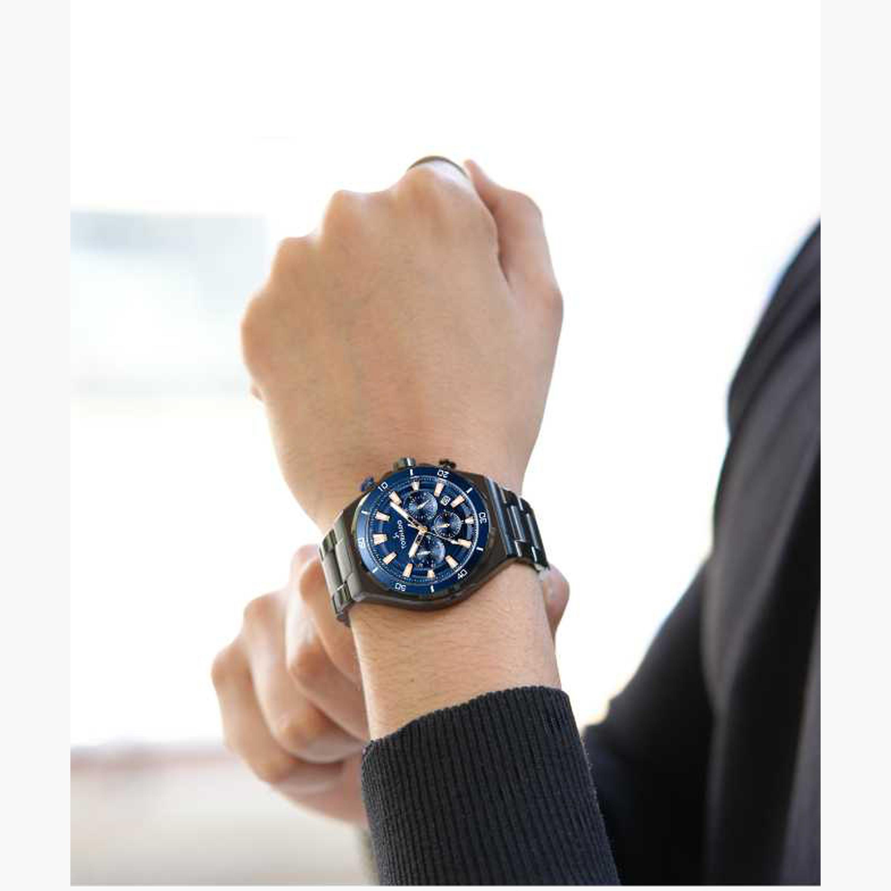 تورنادو- ساعة رجالية 45 مم كرونوغراف سوار ستانلس ستيل لون أزرق-men-watchesandjewellery-watches-image-5