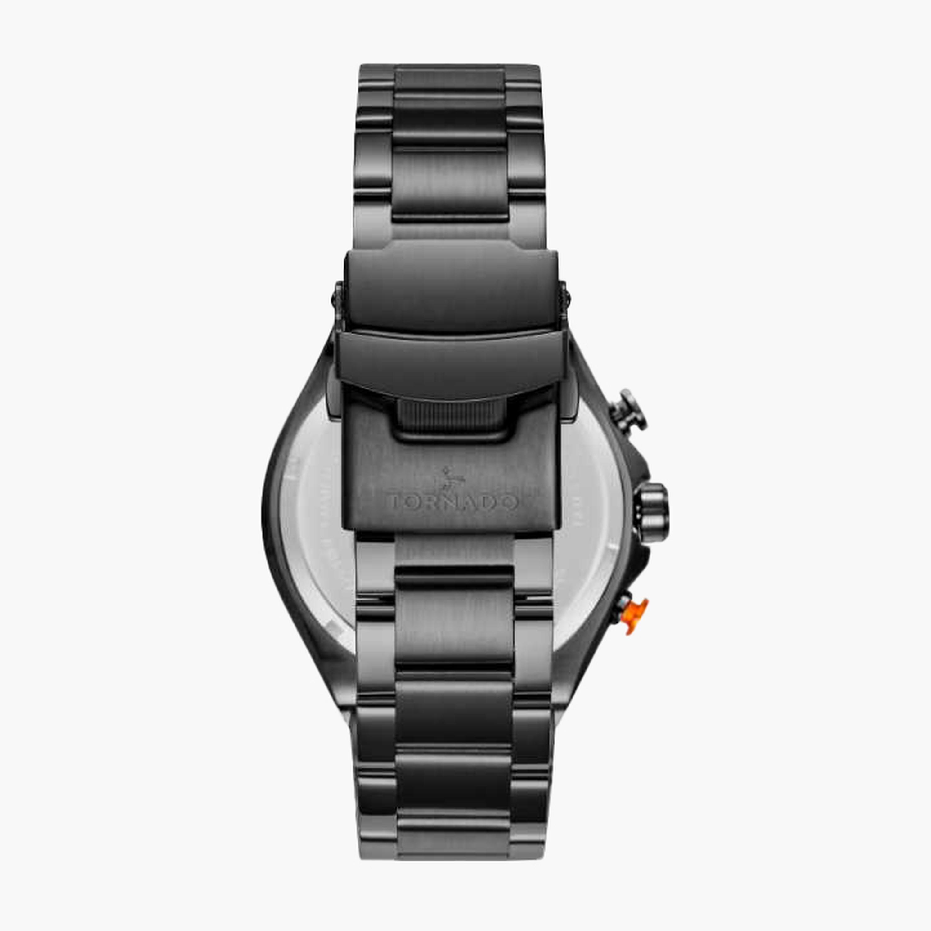 تورنادو- ساعة رجالية 45 مم كرونوغراف سوار ستانلس ستيل لون أسود-men-watchesandjewellery-watches-image-3