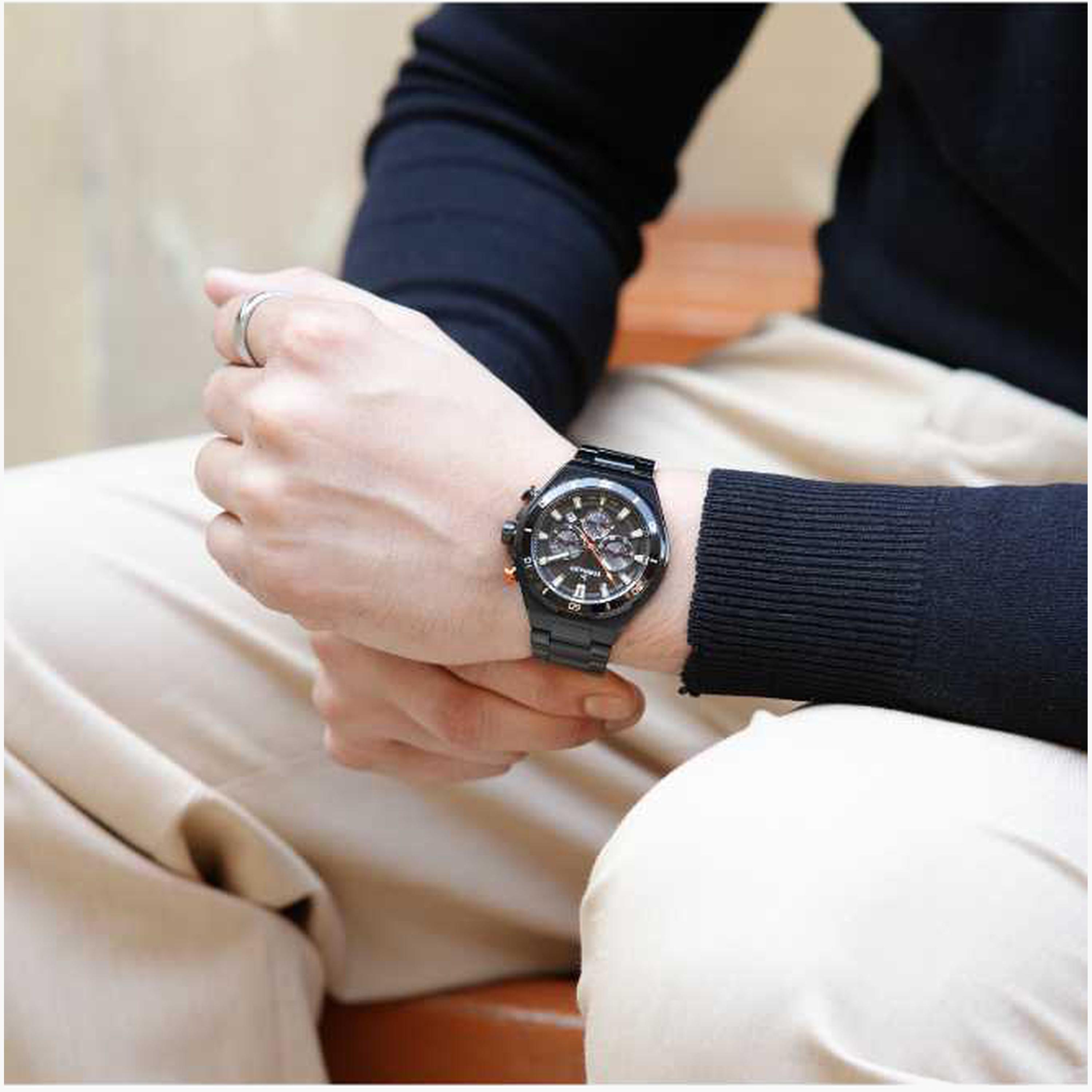 تورنادو- ساعة رجالية 45 مم كرونوغراف سوار ستانلس ستيل لون أسود-men-watchesandjewellery-watches-image-5