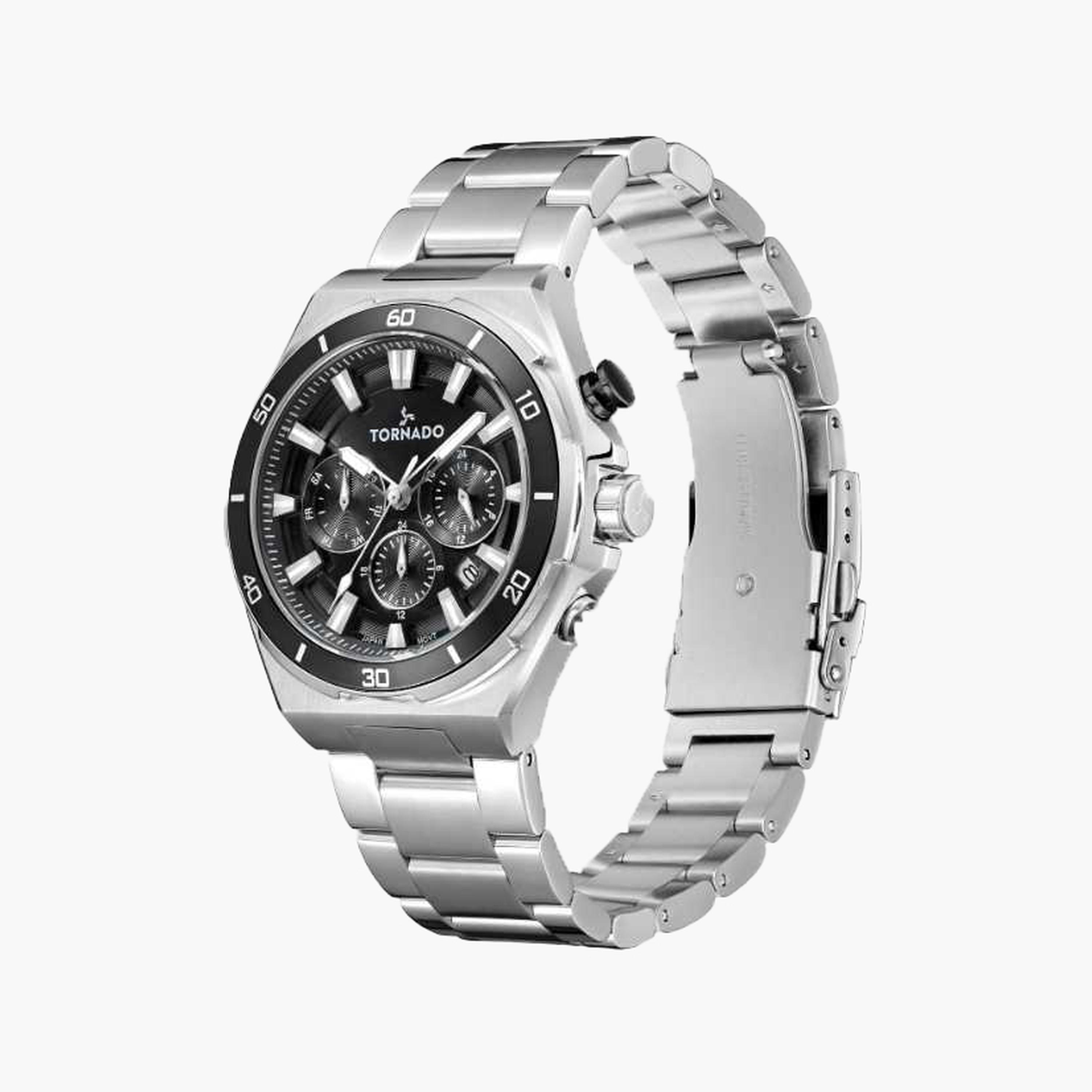Tornado Men's 45MM Silver Chronograph Stainless Steel Strap Watch | T24104-SBSB-men-watchesandjewellery-watches-image-2