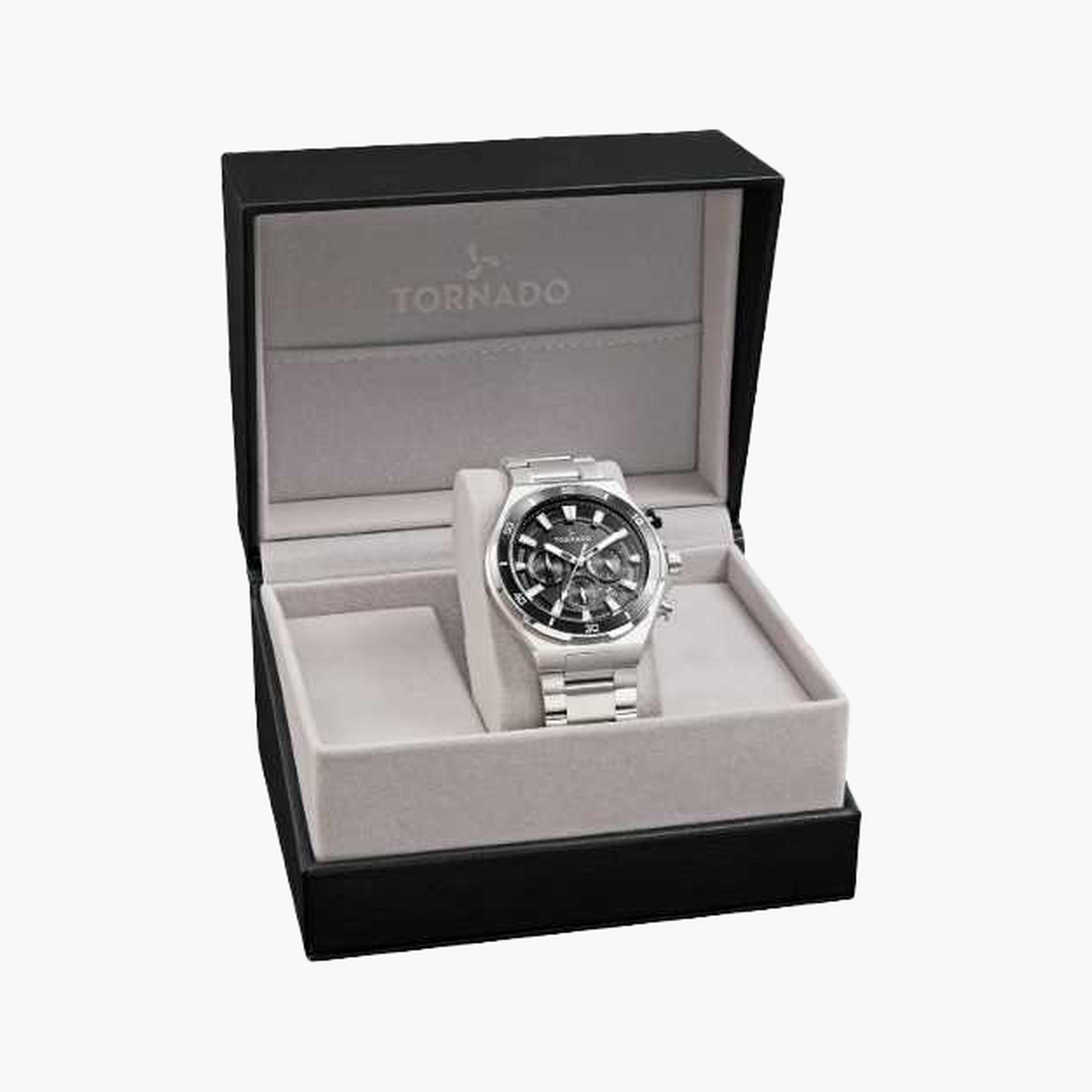 Tornado Men's 45MM Silver Chronograph Stainless Steel Strap Watch | T24104-SBSB-men-watchesandjewellery-watches-image-4