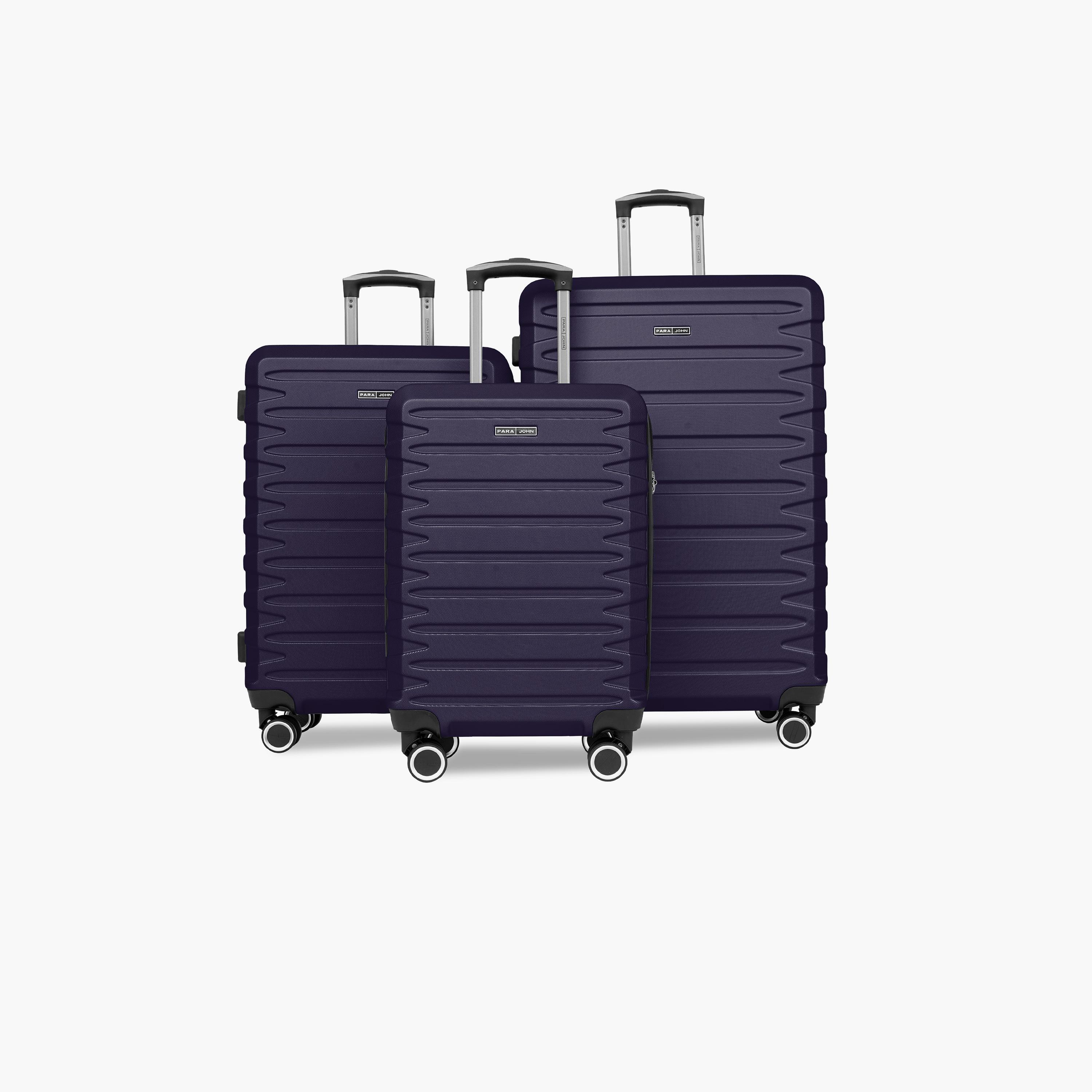 Para John Streamline Set of 3 ABS Hard Sided 4-Wheeler Spinner Trolley Bag with Combination Lock-travel-luggagesandbags-luggage-image-1
