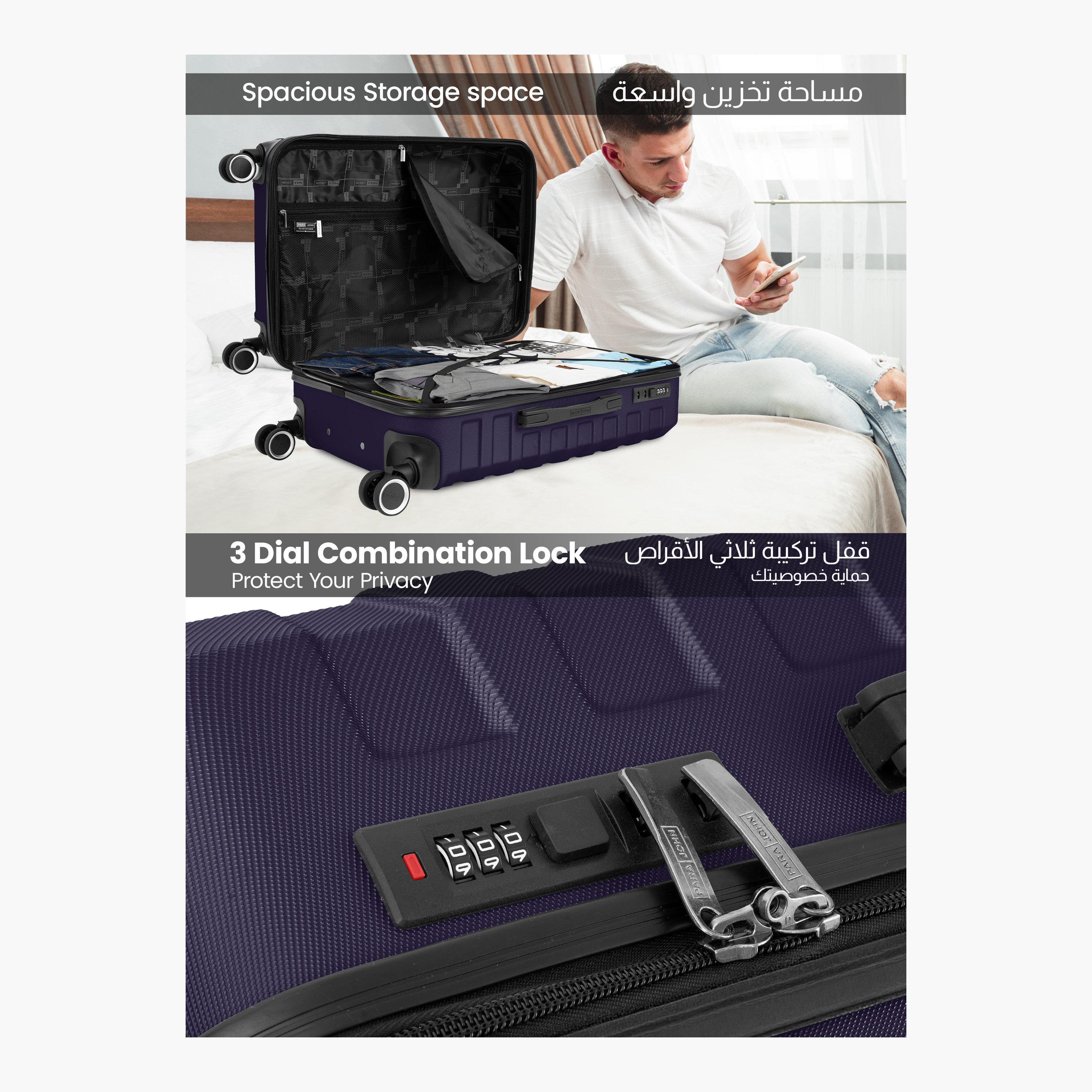 Para John Streamline Set of 3 ABS Hard Sided 4-Wheeler Spinner Trolley Bag with Combination Lock-travel-luggagesandbags-luggage-image-6