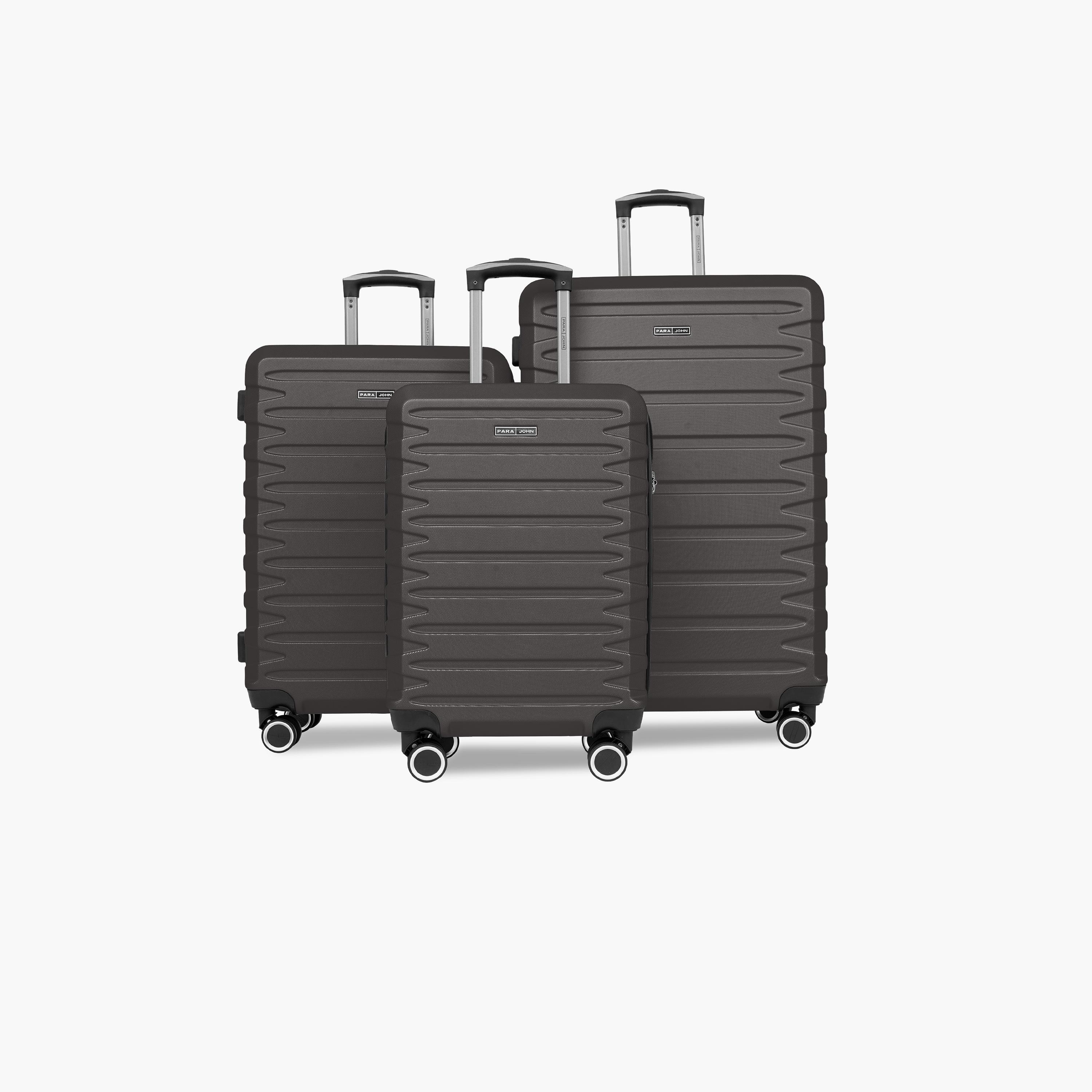 Para John Streamline Set of 3 ABS Hard Sided 4-Wheeler Spinner Trolley Bag with Combination Lock-travel-luggagesandbags-luggage-image-1