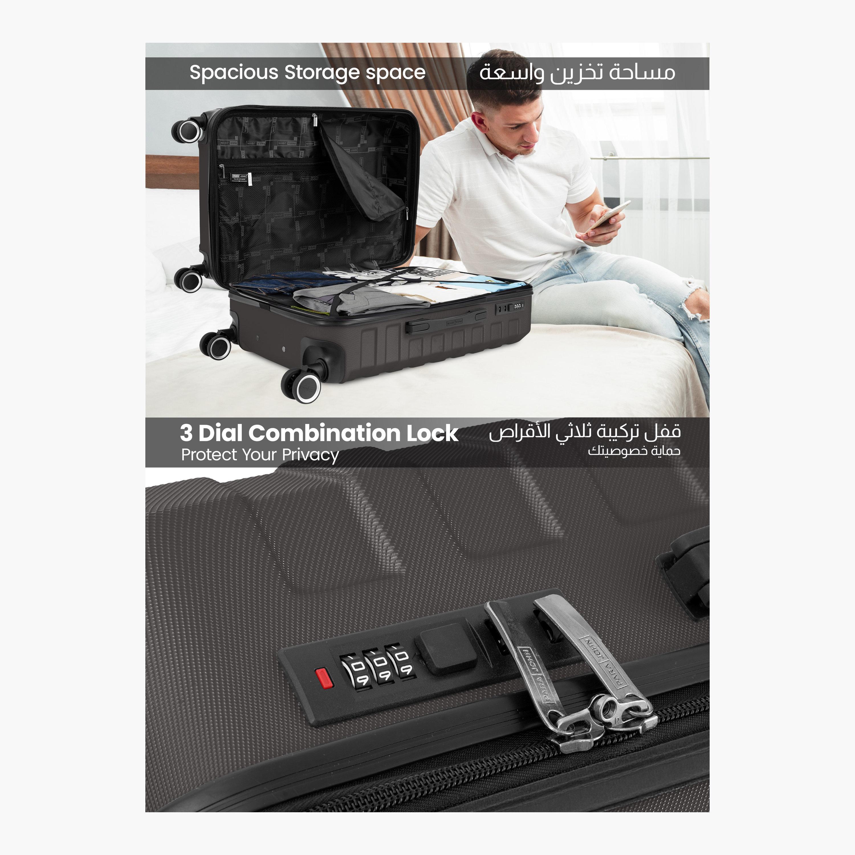 Para John Streamline Set of 3 ABS Hard Sided 4-Wheeler Spinner Trolley Bag with Combination Lock-travel-luggagesandbags-luggage-image-5