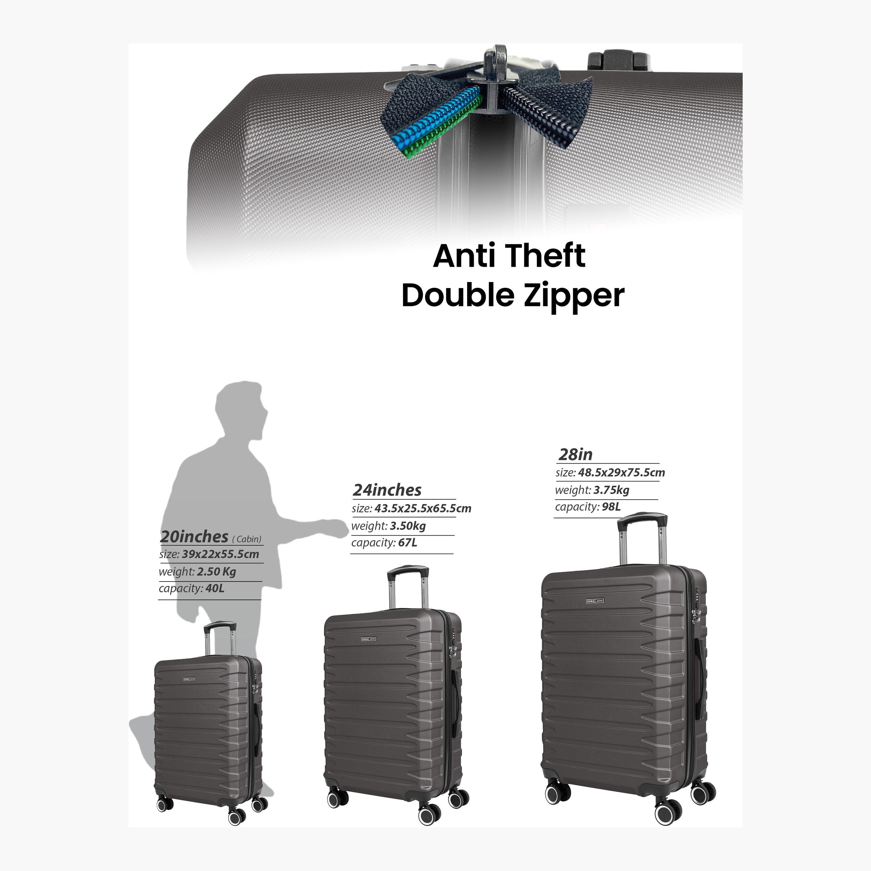 Para John Streamline Set of 3 ABS Hard Sided 4-Wheeler Spinner Trolley Bag with Combination Lock-travel-luggagesandbags-luggage-image-6