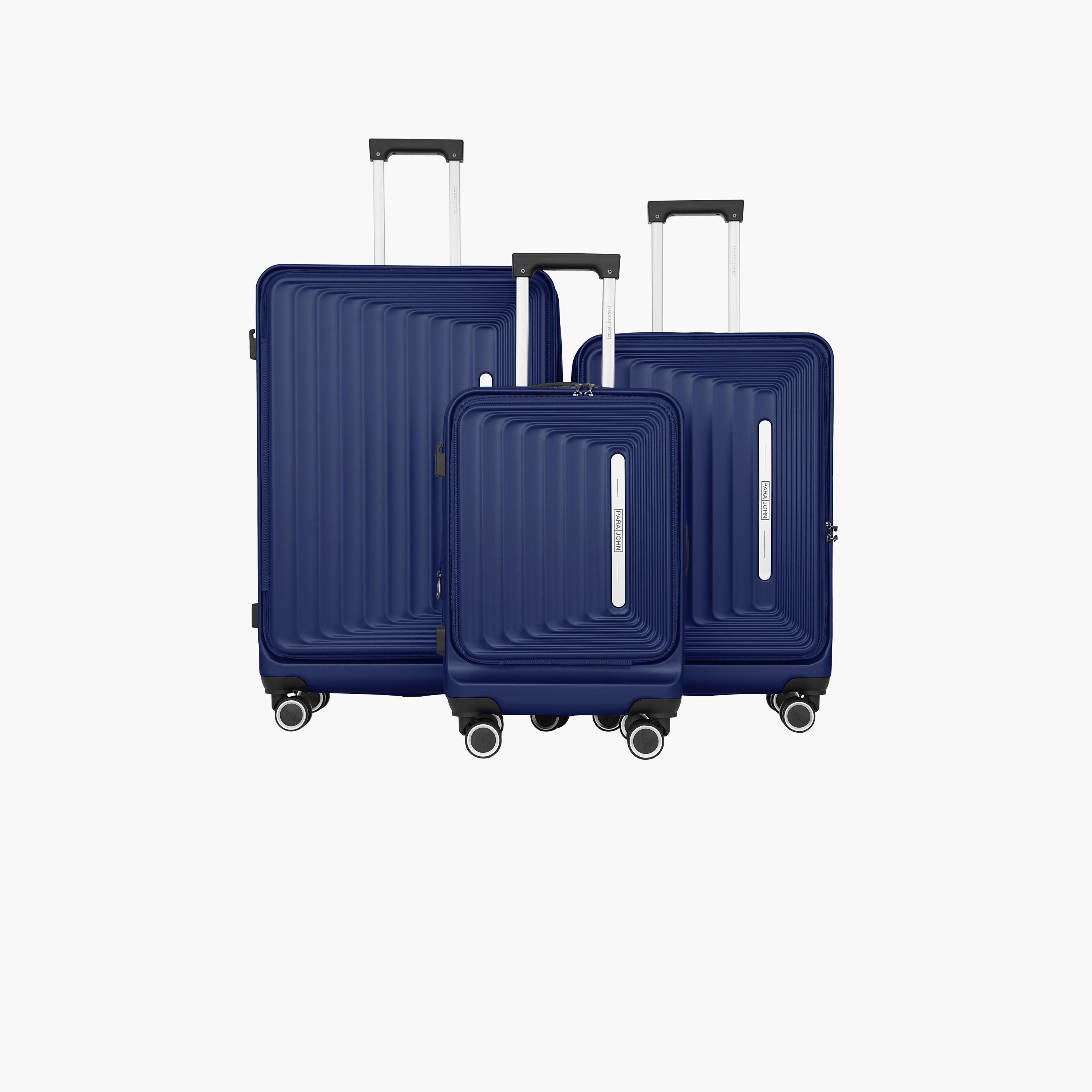 Para John Rocklite Set of 3 ABS Hard Sided 4-Wheeler Spinner Trolley Bag with Combination Lock-travel-luggagesandbags-luggage-image-1
