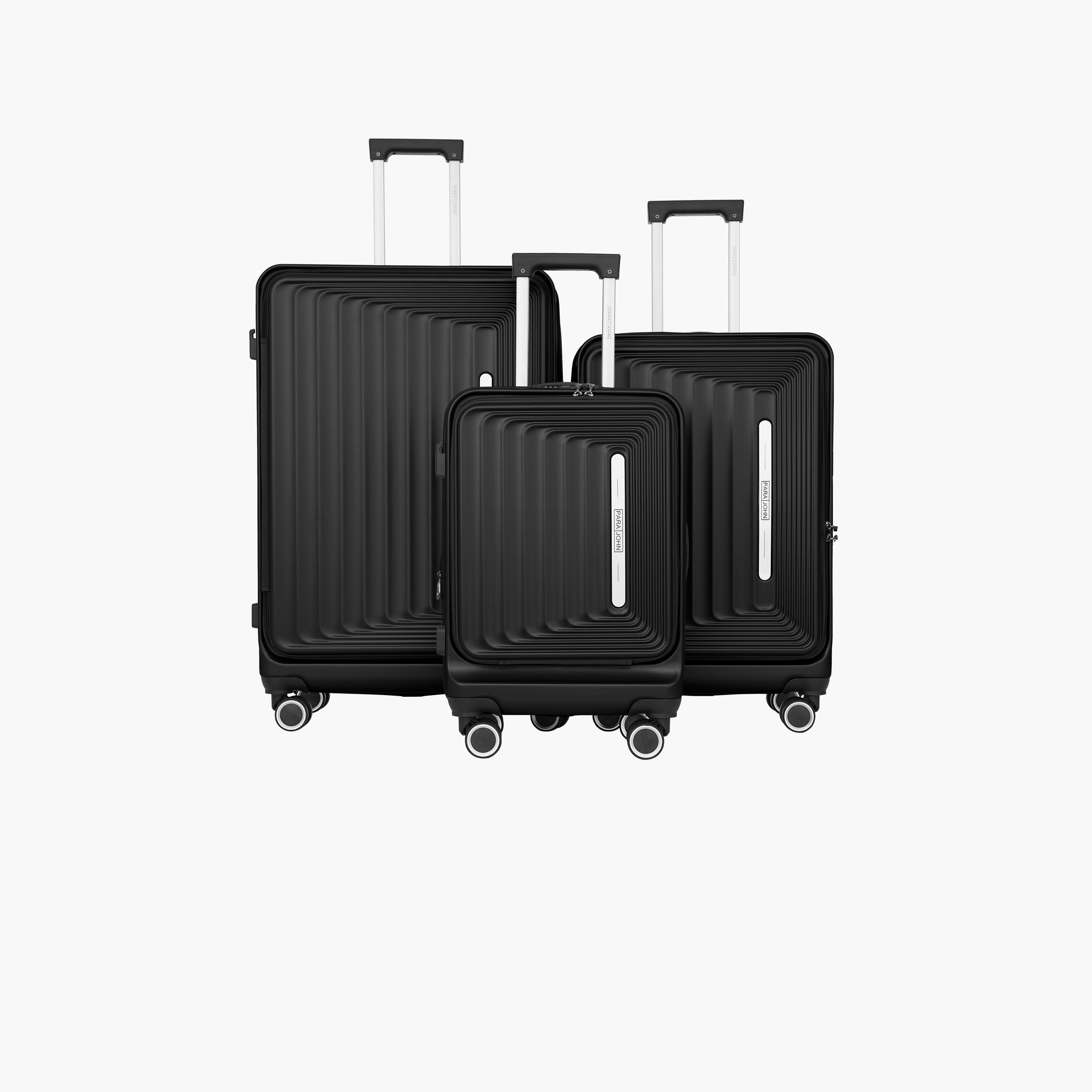 Para John Rocklite Set of 3 ABS Hard Sided 4-Wheeler Spinner Trolley Bag with Combination Lock-travel-luggagesandbags-luggage-image-1