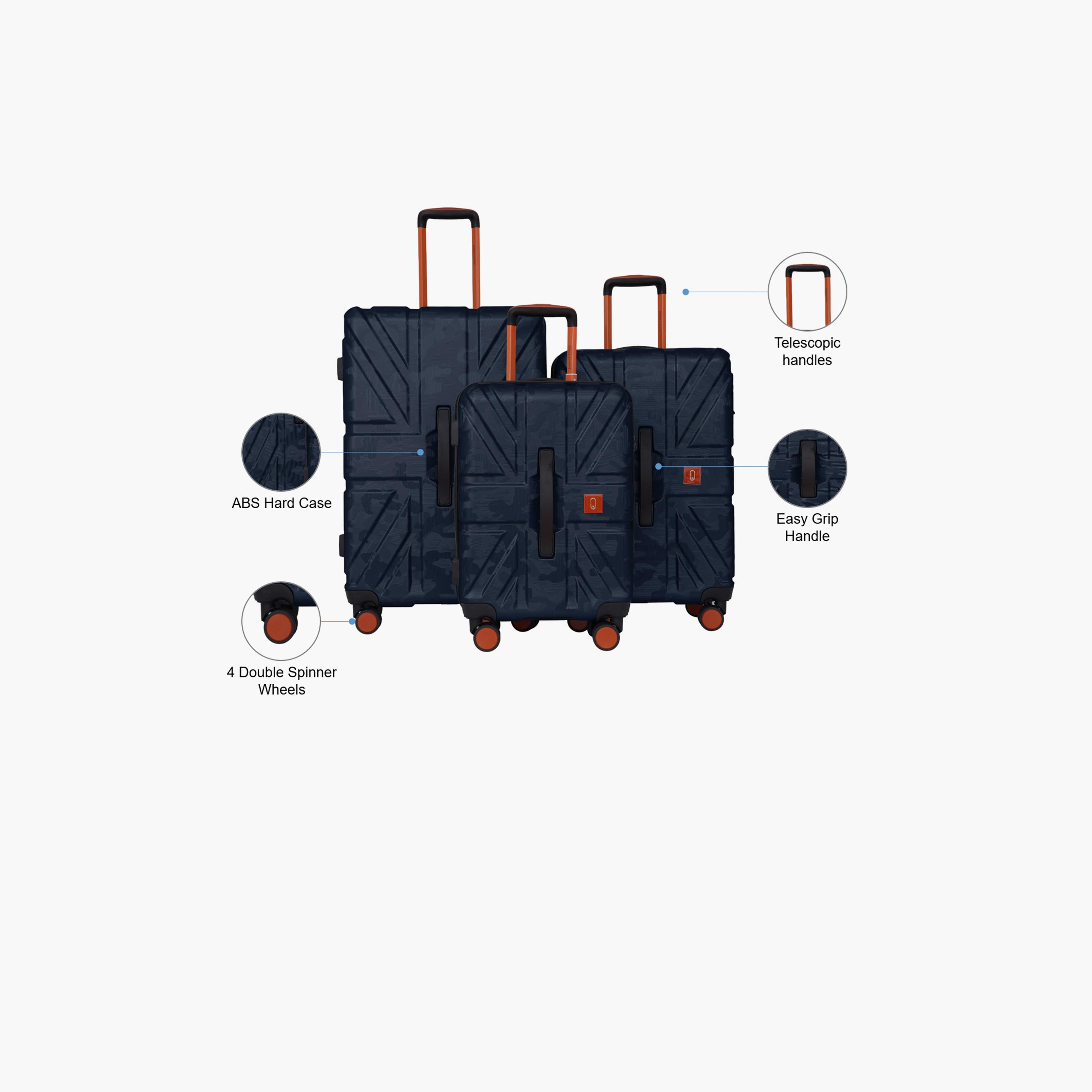 بارا جون- طقم شنط سفر بعجلات دوارة 3 قطع من مادة ABS وجوانب صلبة بقفل مركب | PJTR3230-travel-luggagesandbags-luggage-image-2