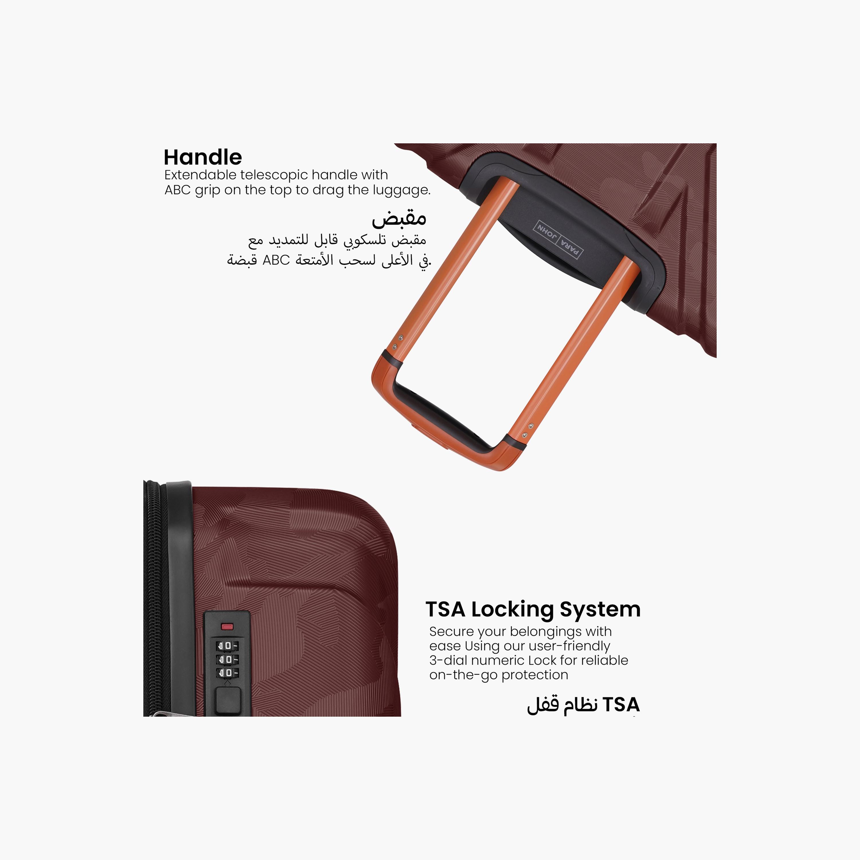 بارا جون- طقم شنط سفر بعجلات دوارة 3 قطع من مادة ABS وجوانب صلبة بقفل مركب | PJTR3230-travel-luggagesandbags-luggage-image-29