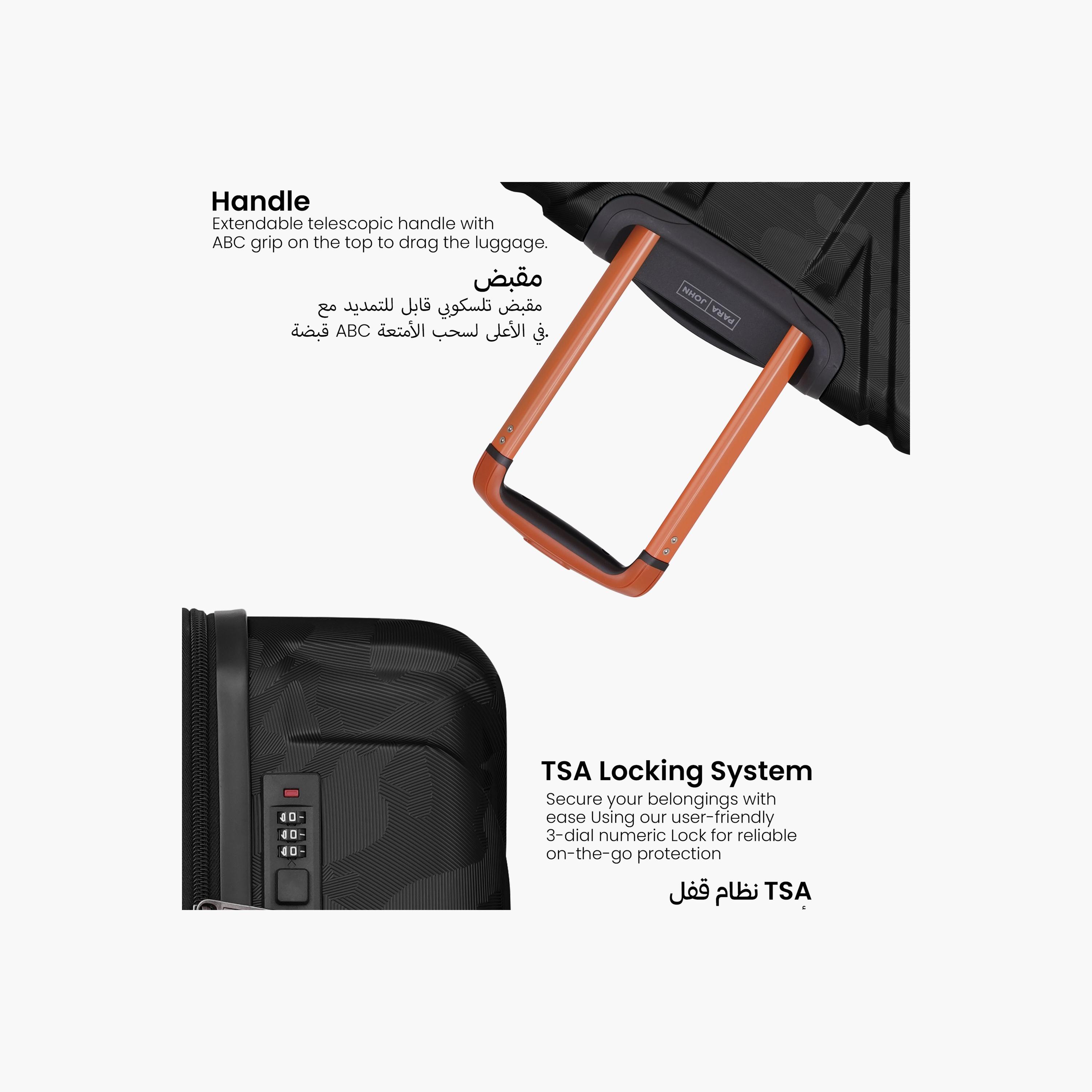 بارا جون- طقم شنط سفر بعجلات دوارة 3 قطع من مادة ABS وجوانب صلبة بقفل مركب | PJTR3230-travel-luggagesandbags-luggage-image-23