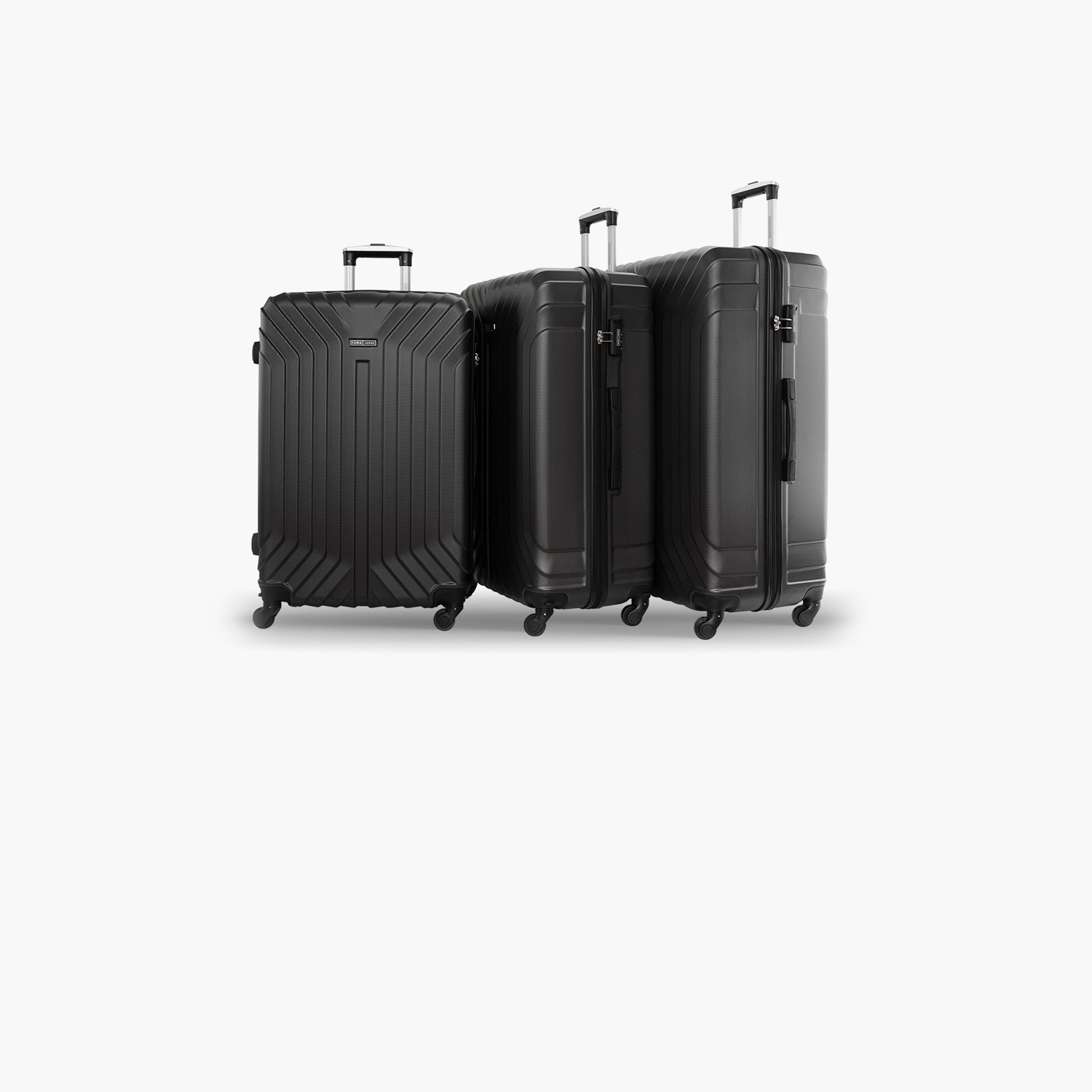 Para John Trex Set of 3 ABS Hard Sided 4-Wheeler Spinner Trolley Bag with Combination Lock-travel-luggagesandbags-luggage-image-1