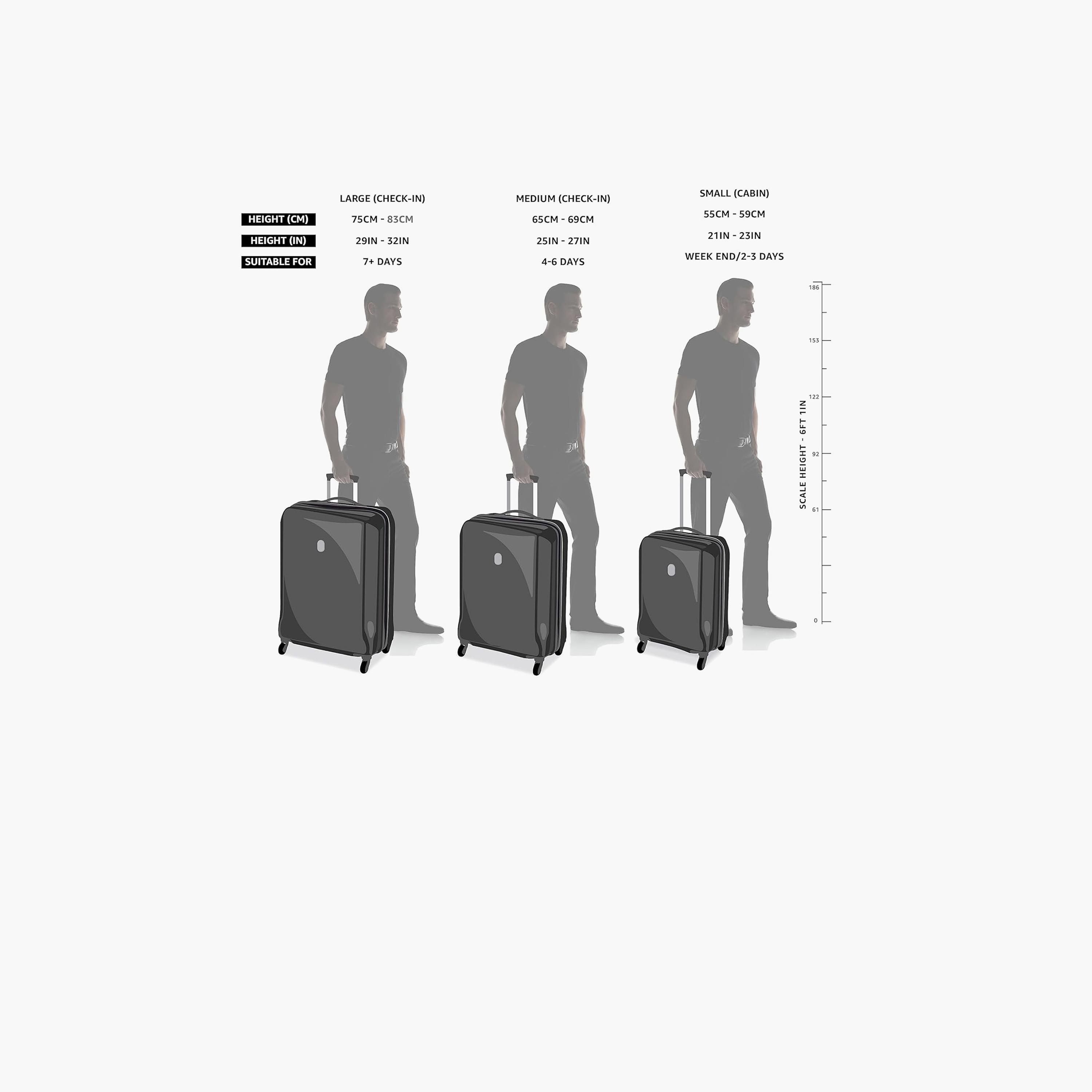 Para John Trex Set of 3 ABS Hard Sided 4-Wheeler Spinner Trolley Bag with Combination Lock-travel-luggagesandbags-luggage-image-3