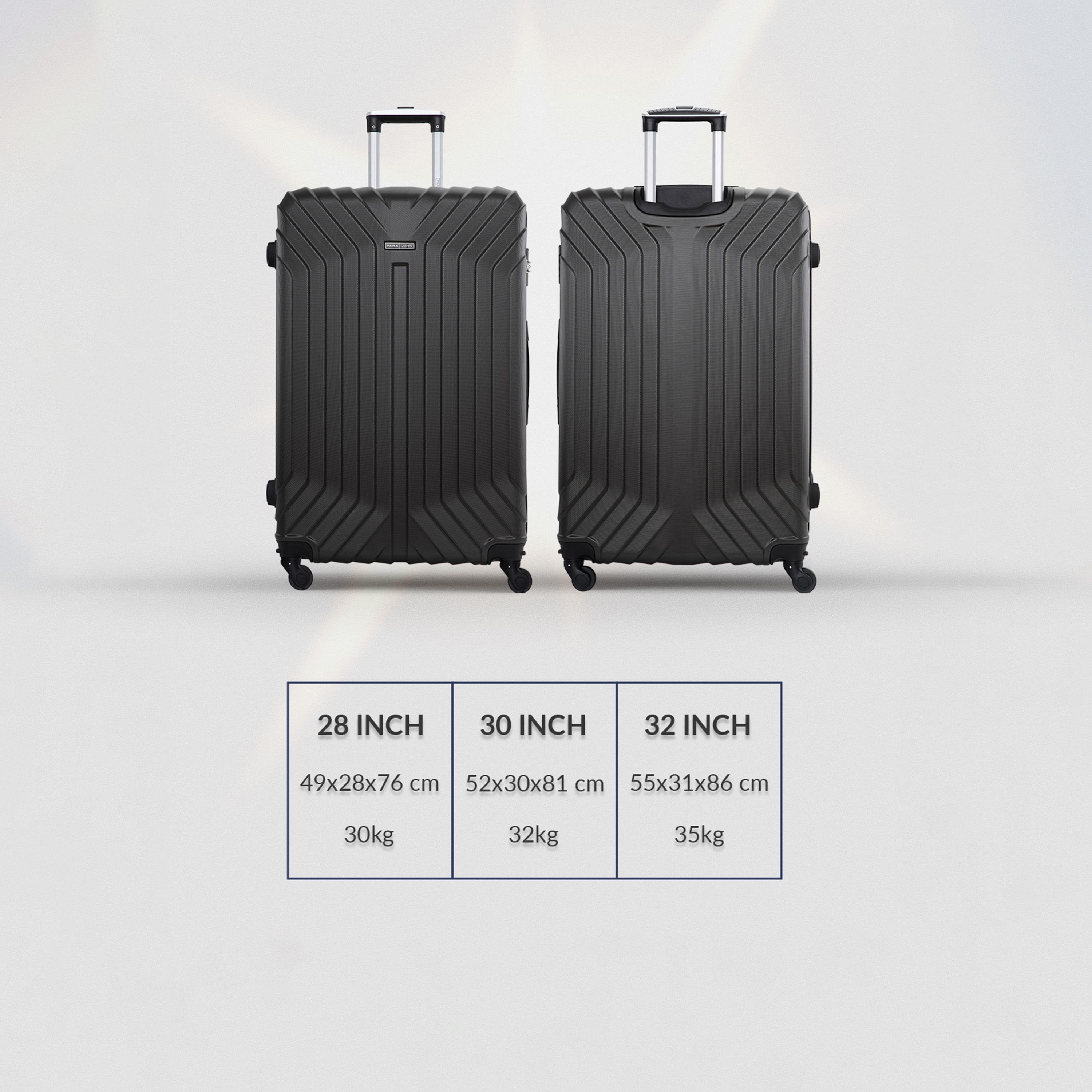 Para John Trex Set of 3 ABS Hard Sided 4-Wheeler Spinner Trolley Bag with Combination Lock-travel-luggagesandbags-luggage-image-6