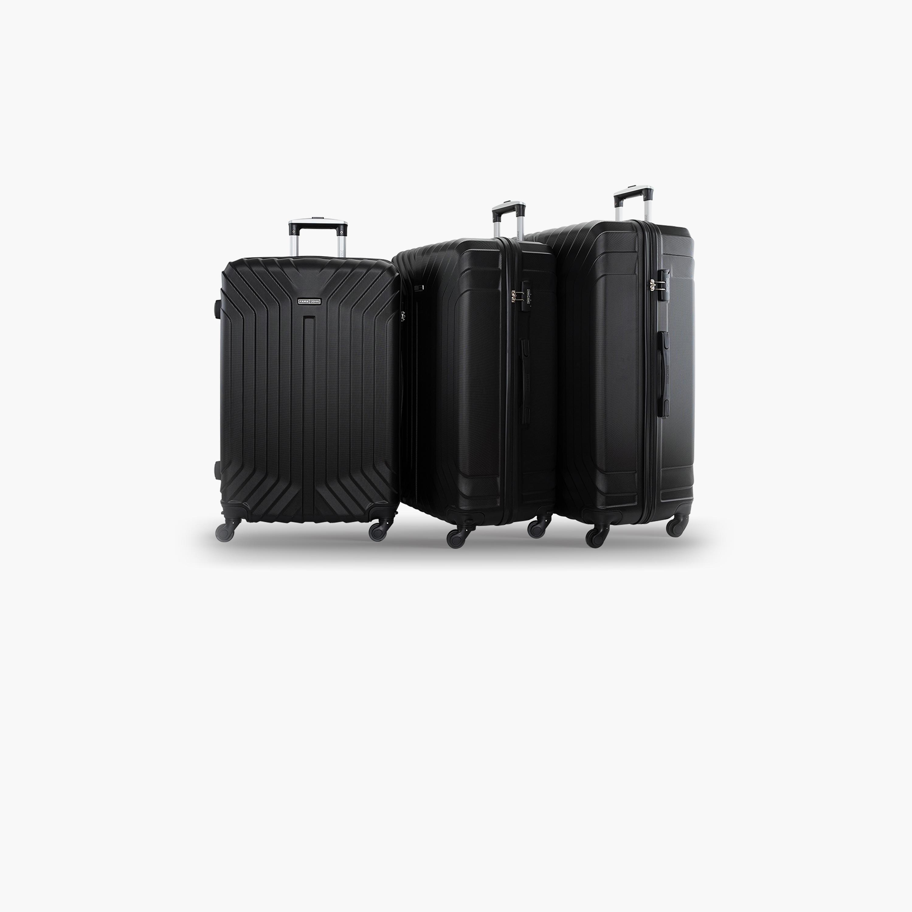 Para John Trex Set of 3 ABS Hard Sided 4-Wheeler Spinner Trolley Bag with Combination Lock-travel-luggagesandbags-luggage-image-1