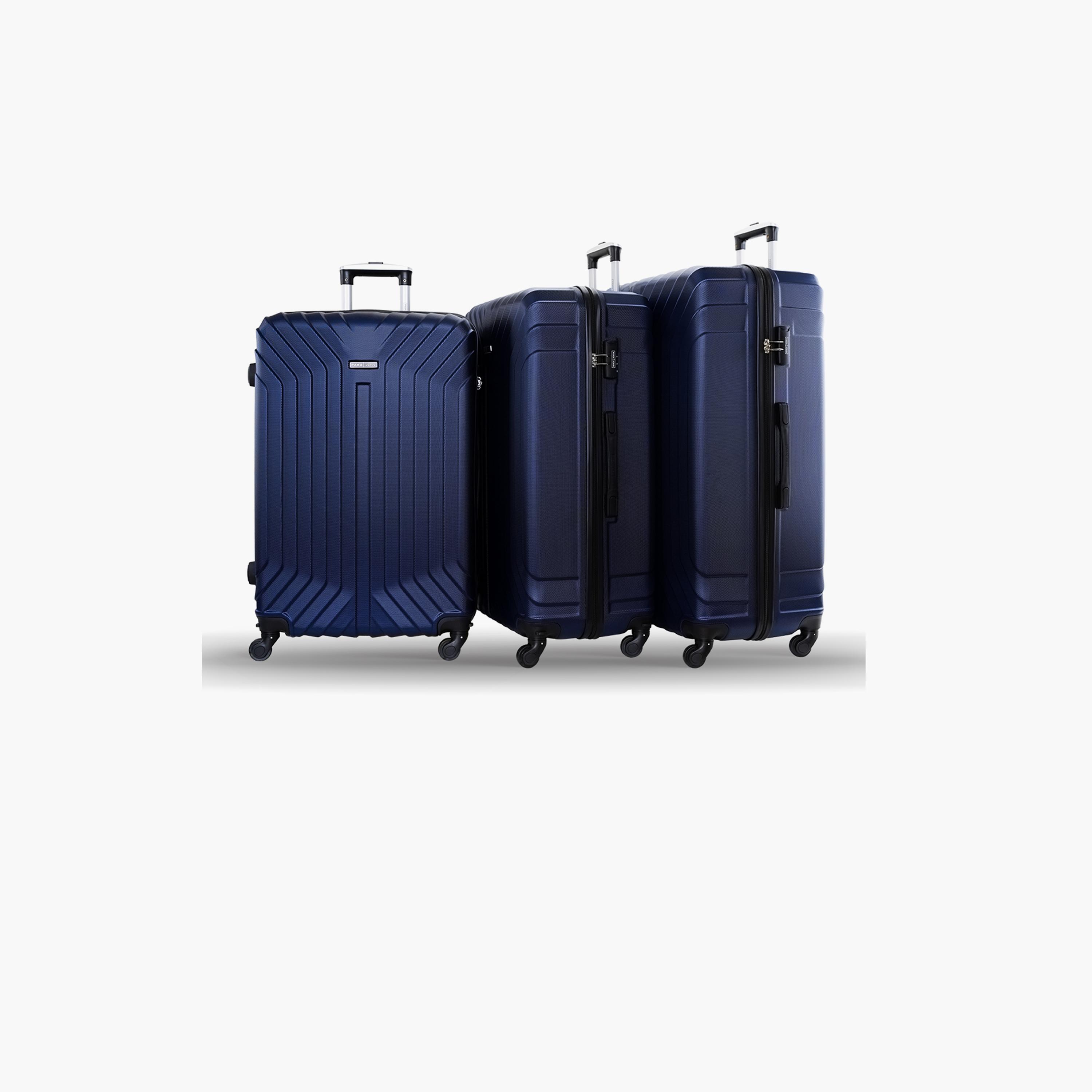 Para John Trex Set of 3 ABS Hard Sided 4-Wheeler Spinner Trolley Bag with Combination Lock-travel-luggagesandbags-luggage-image-1