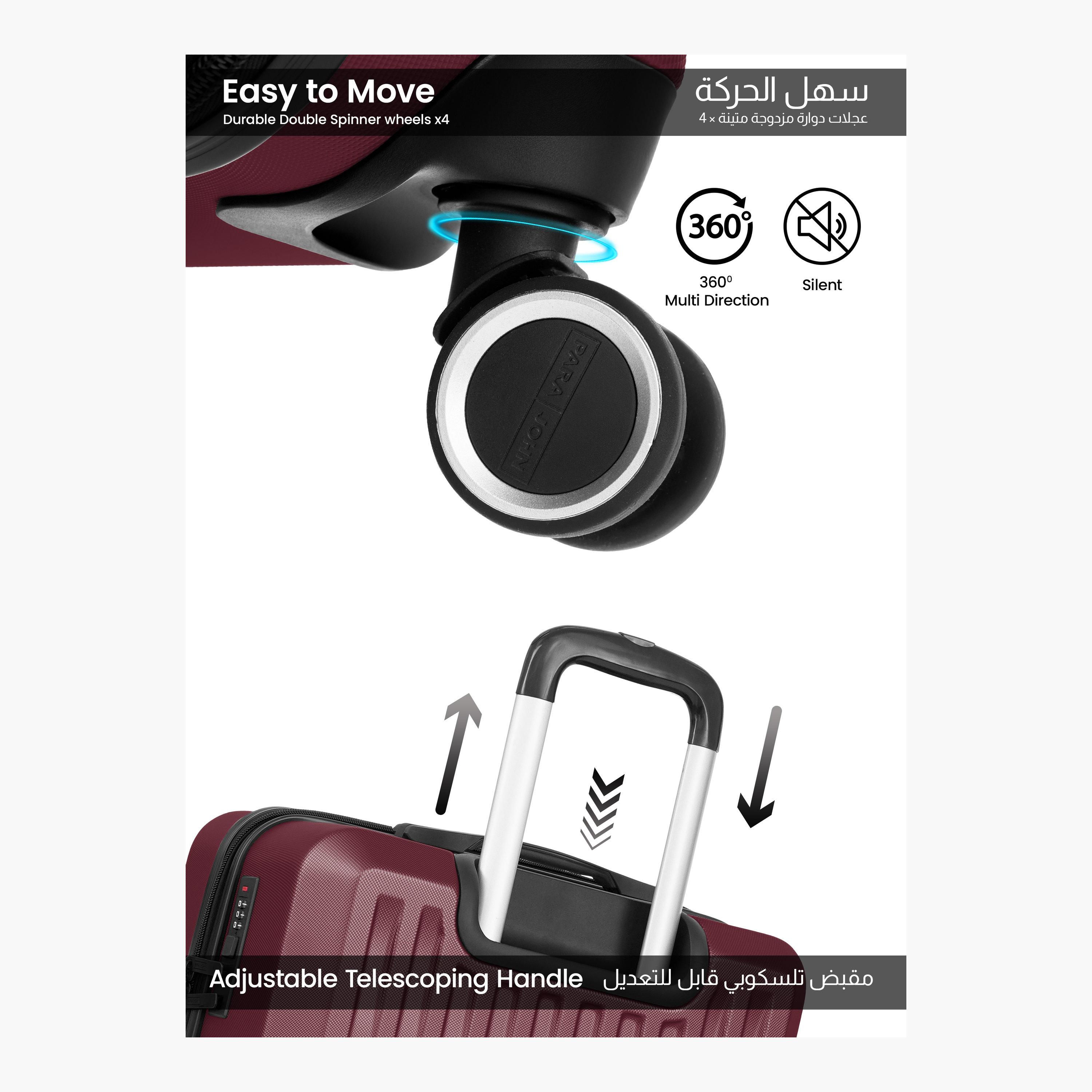 Para John Nexus Set of 3 ABS Hard Sided 4-Wheeler Spinner Trolley Bag with Combination Lock-travel-luggagesandbags-luggage-image-2