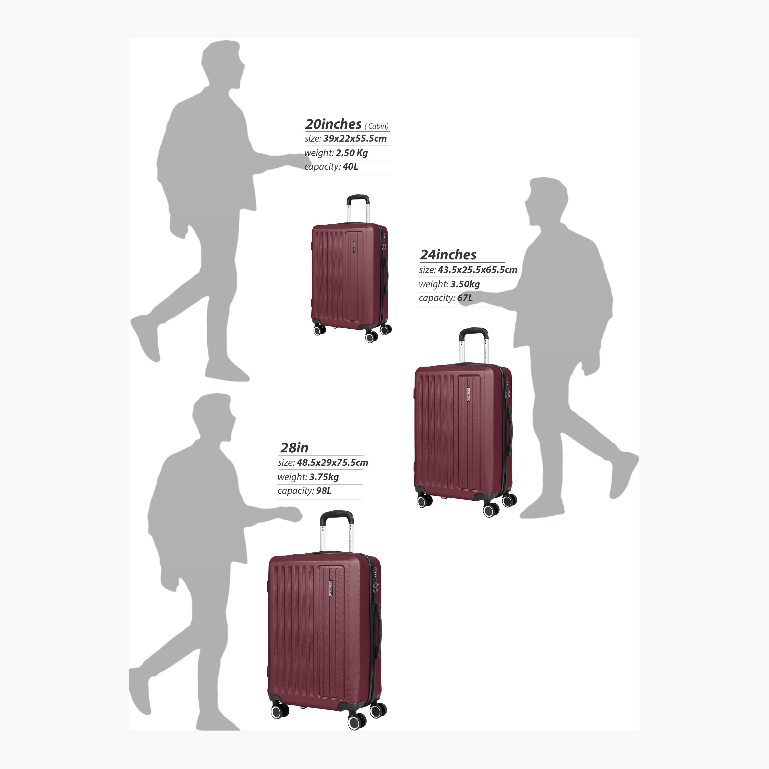 Para John Nexus Set of 3 ABS Hard Sided 4-Wheeler Spinner Trolley Bag with Combination Lock-travel-luggagesandbags-luggage-image-4