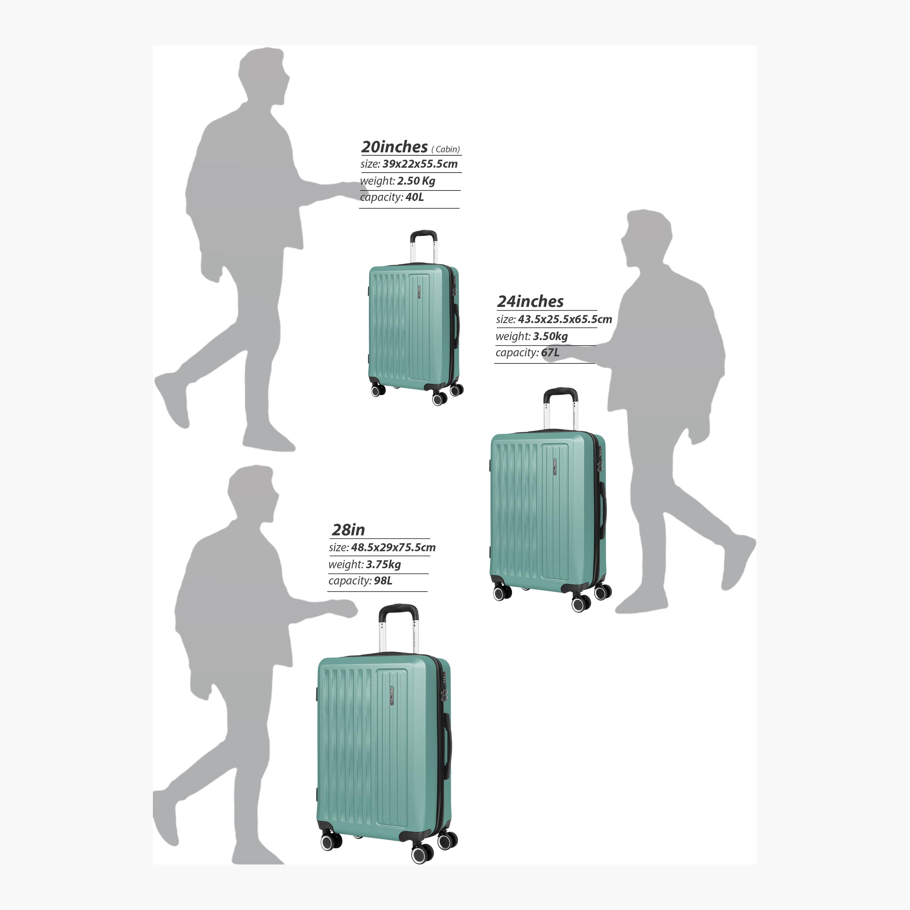 Para John Nexus Set of 3 ABS Hard Sided 4-Wheeler Spinner Trolley Bag with Combination Lock-travel-luggagesandbags-luggage-image-4