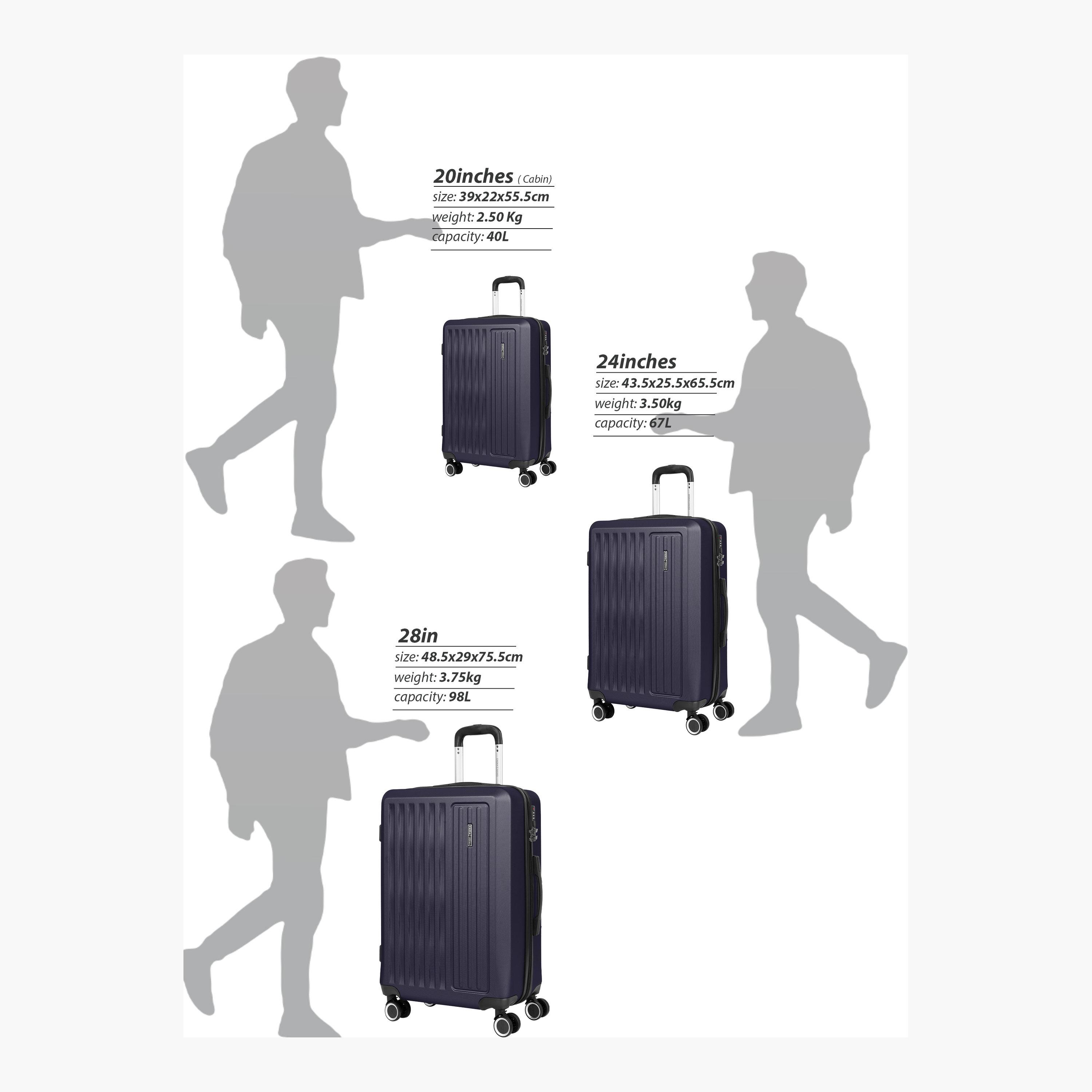 Para John Nexus Set of 3 ABS Hard Sided 4-Wheeler Spinner Trolley Bag with Combination Lock-travel-luggagesandbags-luggage-image-5