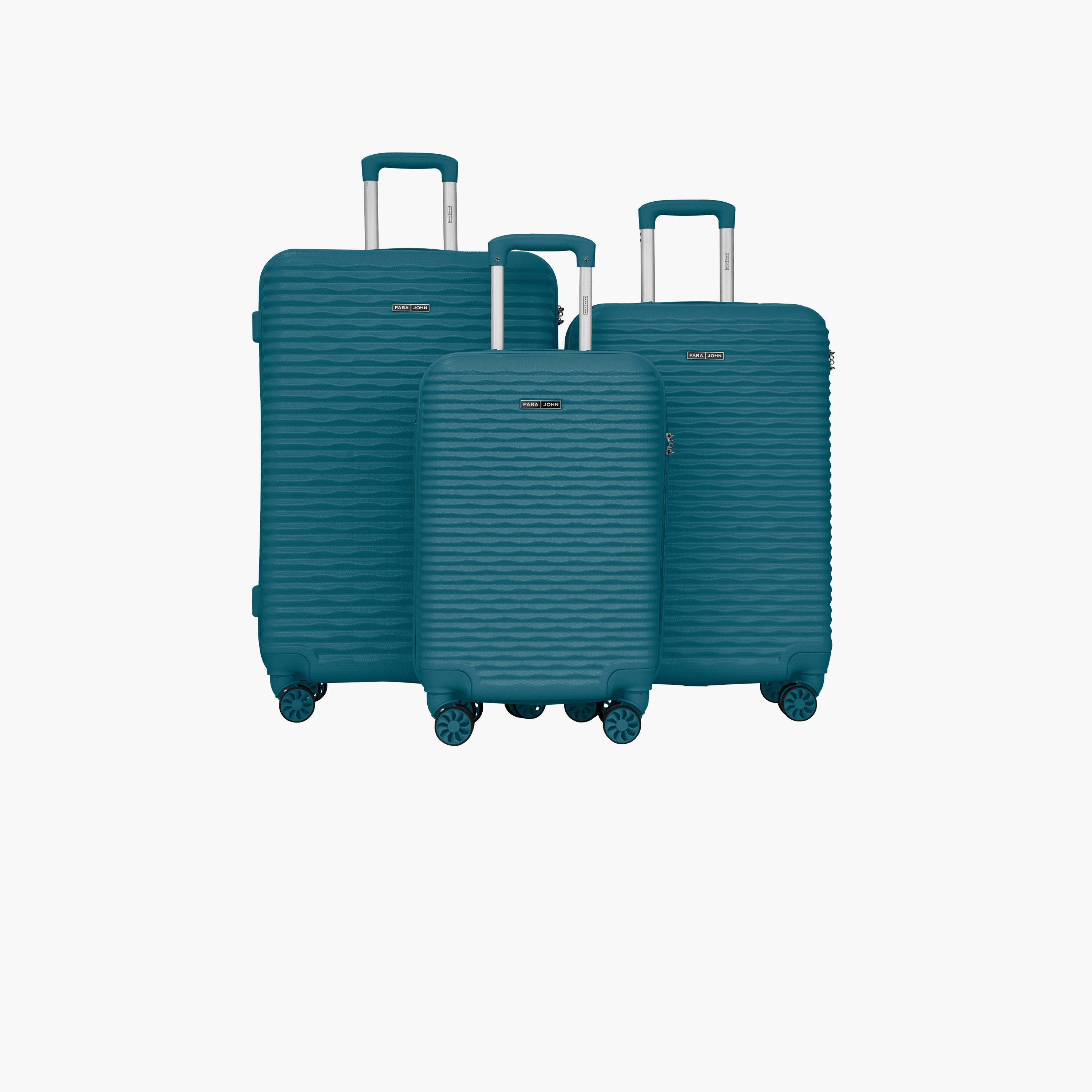 Para John SandTrail Set of 3 ABS Hard Sided 4-Wheeler Spinner Trolley Bag with Combination Lock-travel-luggagesandbags-luggage-image-1