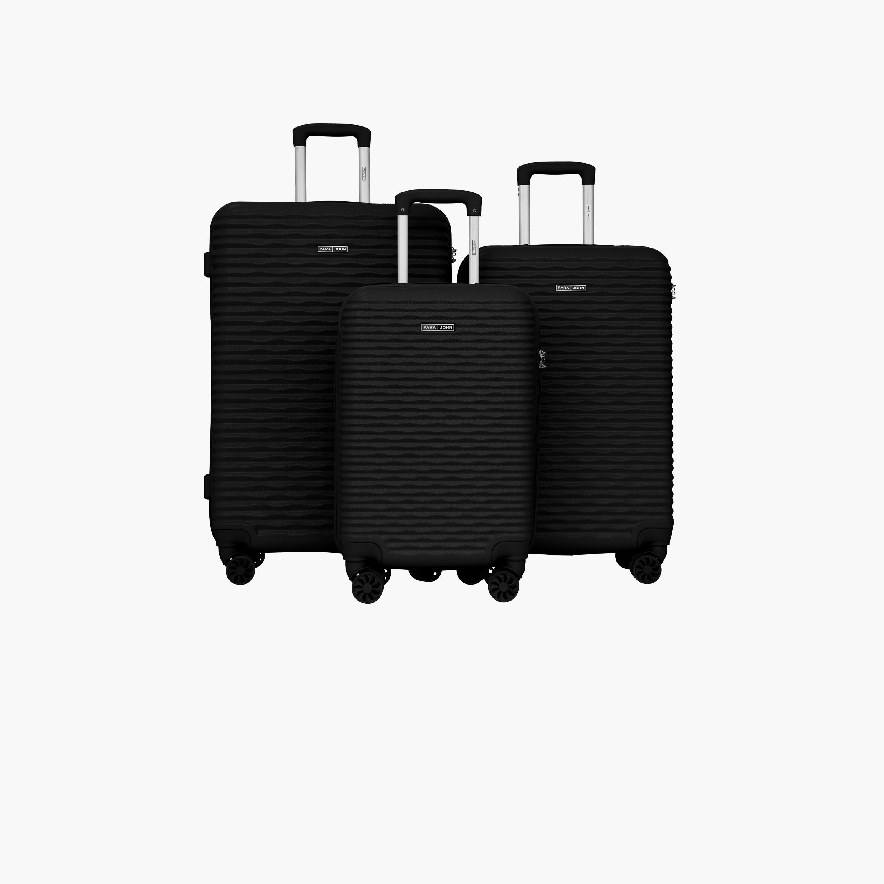 Para John SandTrail Set of 3 ABS Hard Sided 4-Wheeler Spinner Trolley Bag with Combination Lock-travel-luggagesandbags-luggage-image-1