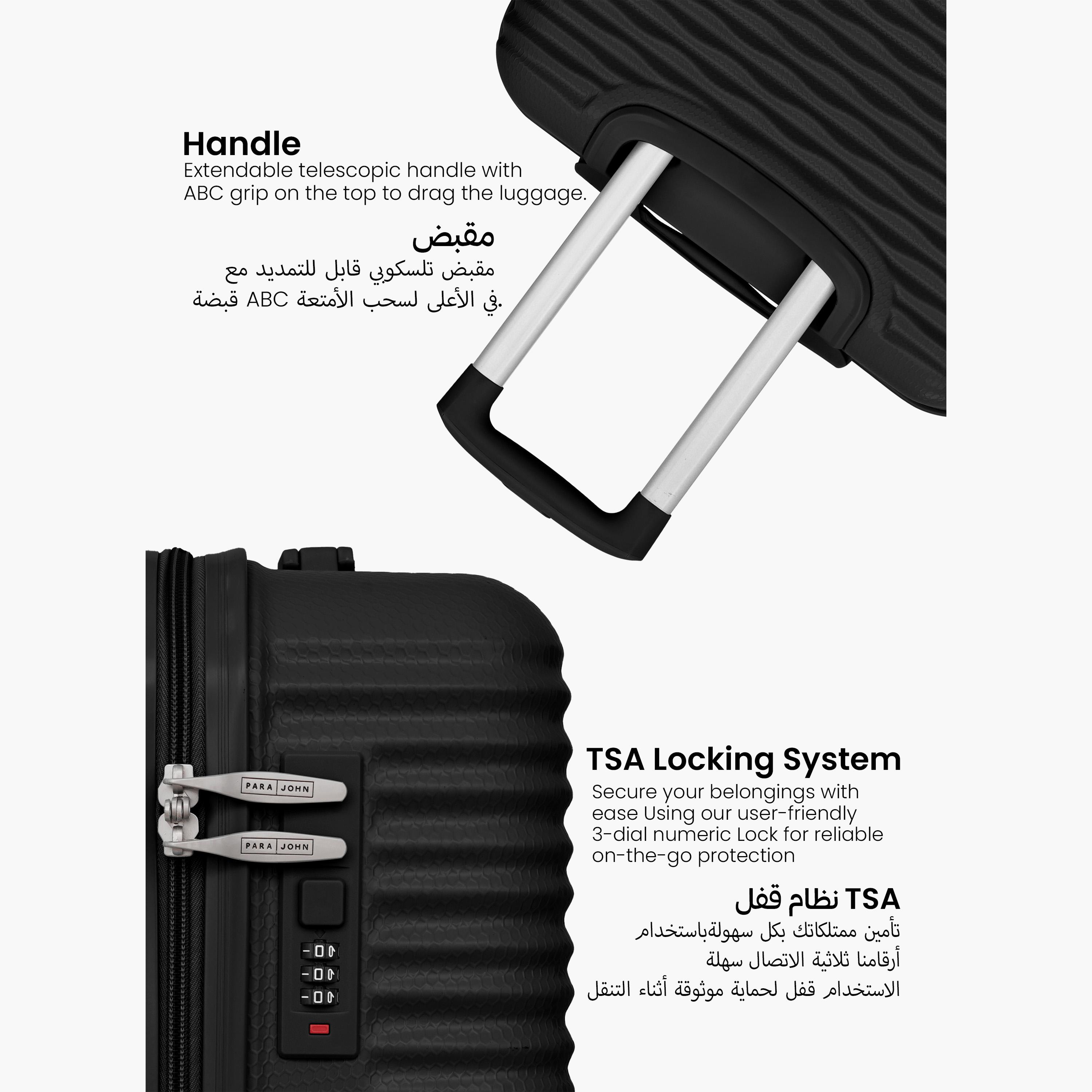 Para John SandTrail Set of 3 ABS Hard Sided 4-Wheeler Spinner Trolley Bag with Combination Lock-travel-luggagesandbags-luggage-image-6