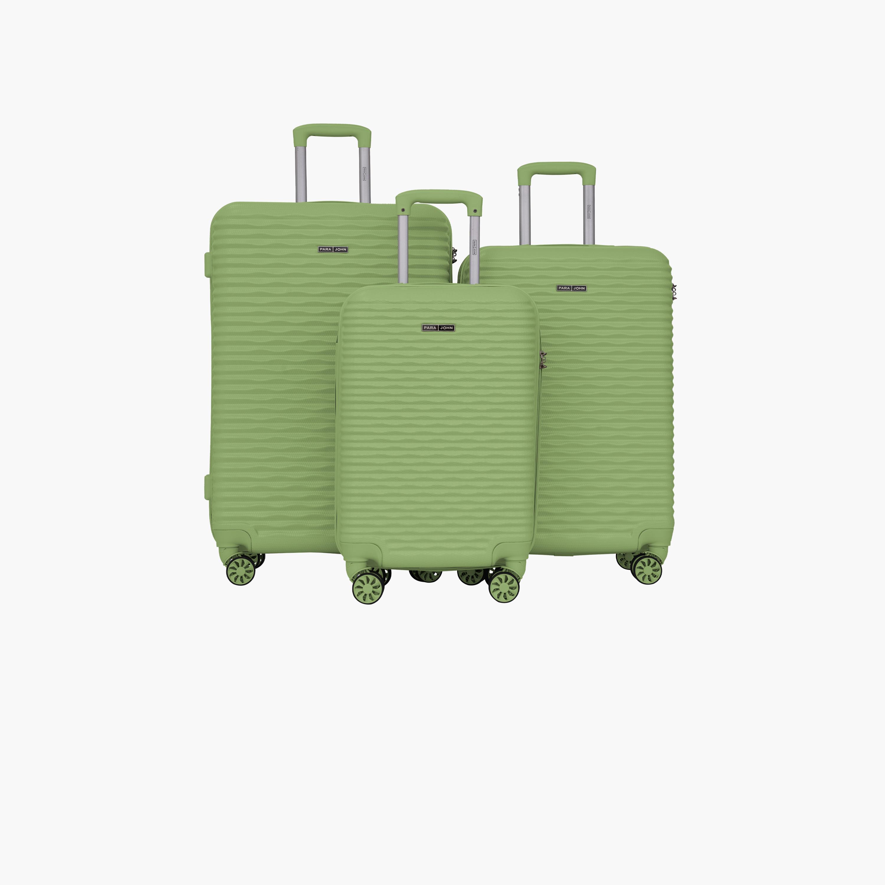 Para John SandTrail Set of 3 ABS Hard Sided 4-Wheeler Spinner Trolley Bag with Combination Lock-travel-luggagesandbags-luggage-image-1
