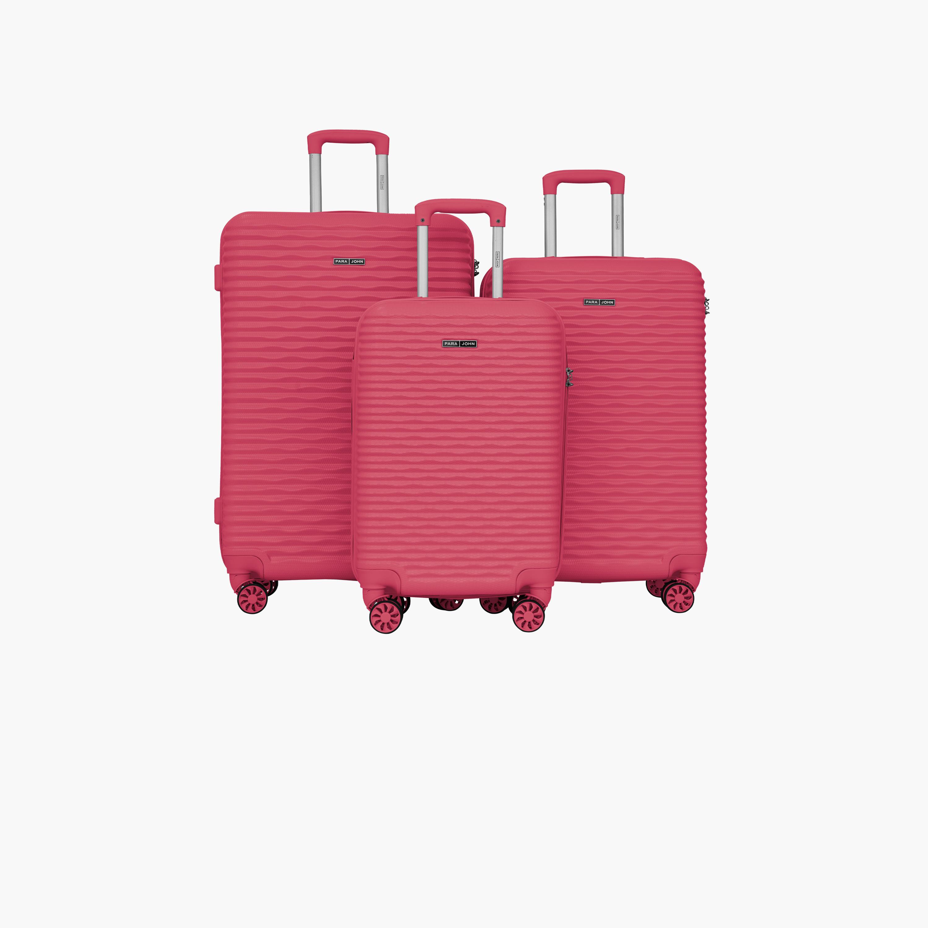 Para John SandTrail Set of 3 ABS Hard Sided 4-Wheeler Spinner Trolley Bag with Combination Lock-travel-luggagesandbags-luggage-image-1