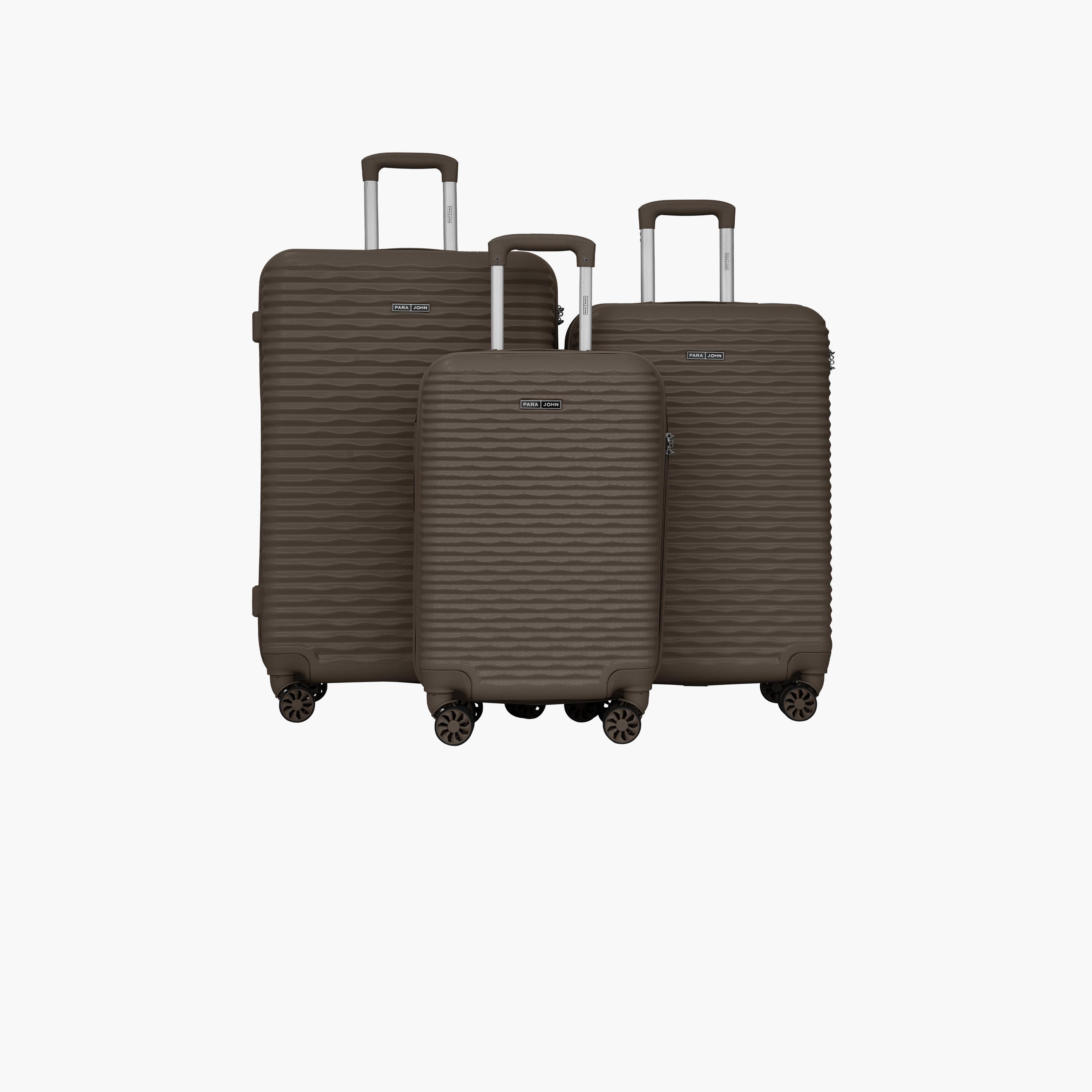 Para John SandTrail Set of 3 ABS Hard Sided 4-Wheeler Spinner Trolley Bag with Combination Lock-travel-luggagesandbags-luggage-image-1