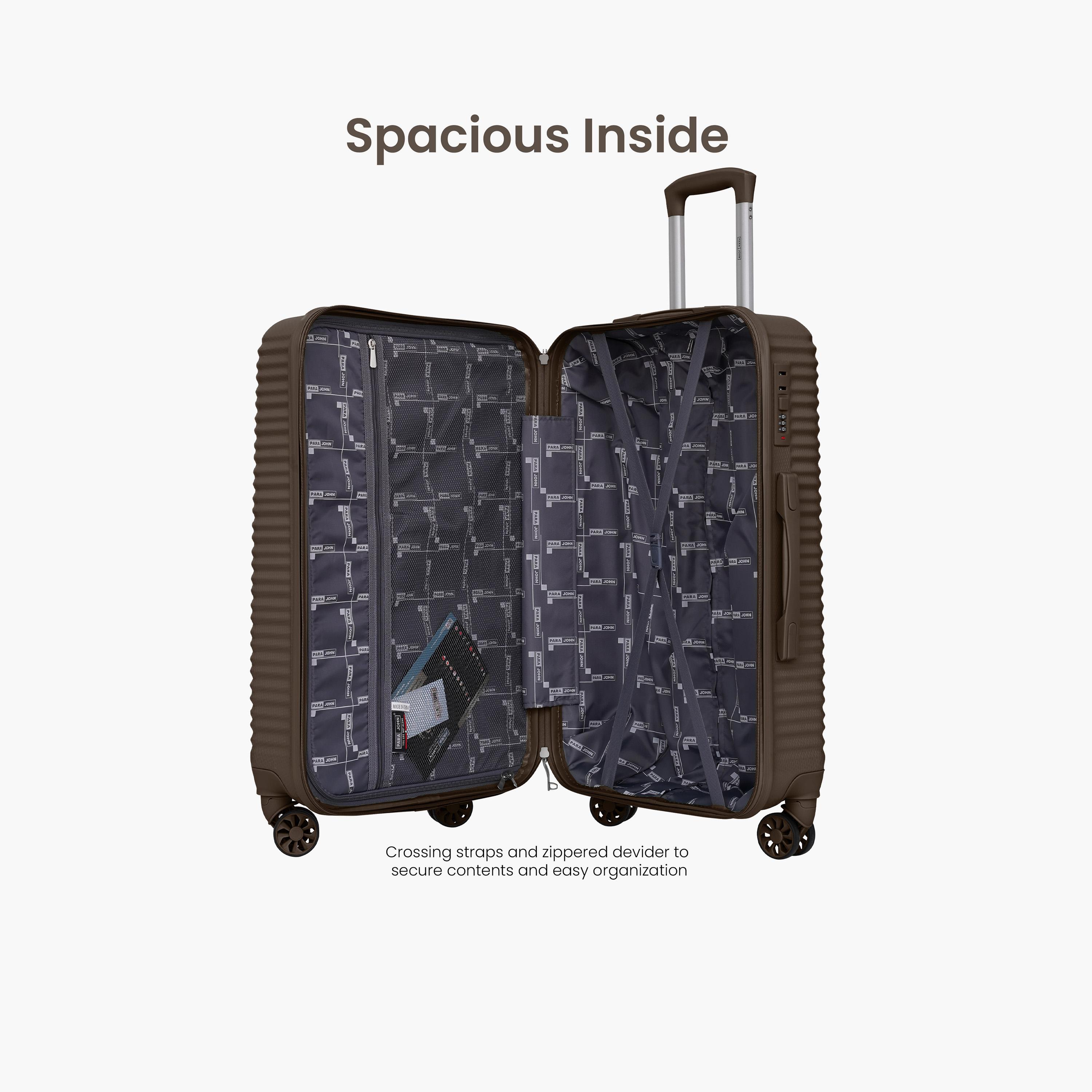 Para John SandTrail Set of 3 ABS Hard Sided 4-Wheeler Spinner Trolley Bag with Combination Lock-travel-luggagesandbags-luggage-image-2