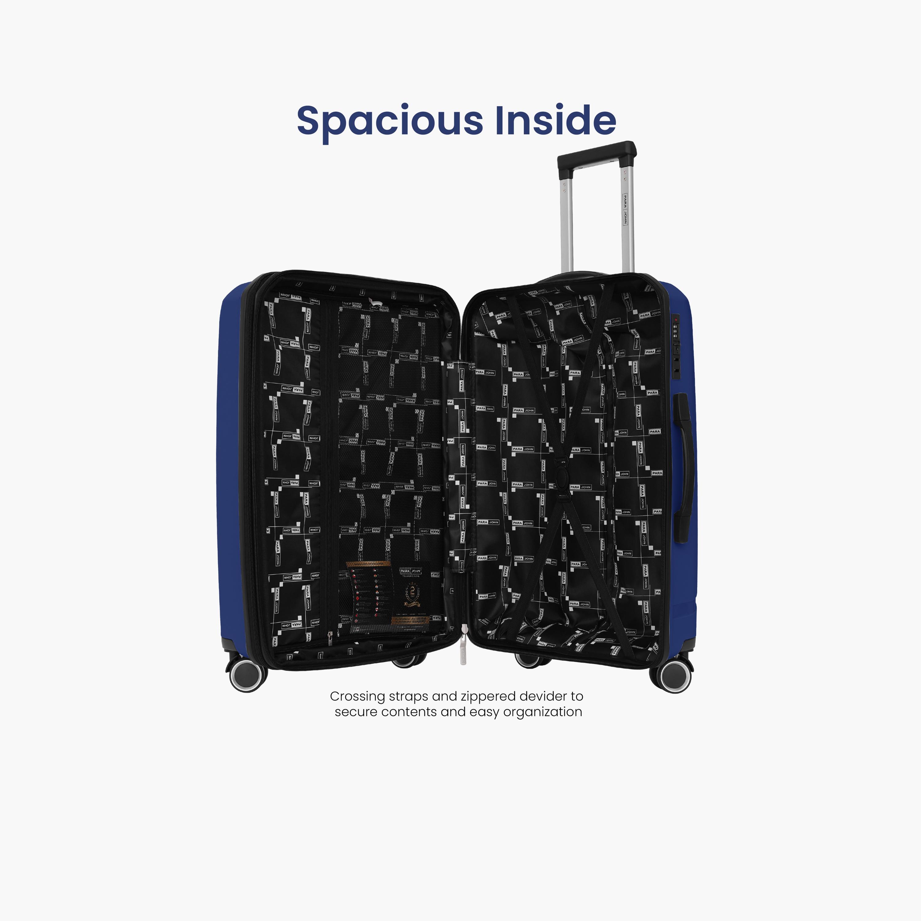 Para John Trekova Set of 3 ABS Hard Sided 4-Wheeler Spinner Trolley Bag with Combination Lock-travel-luggagesandbags-luggage-image-2