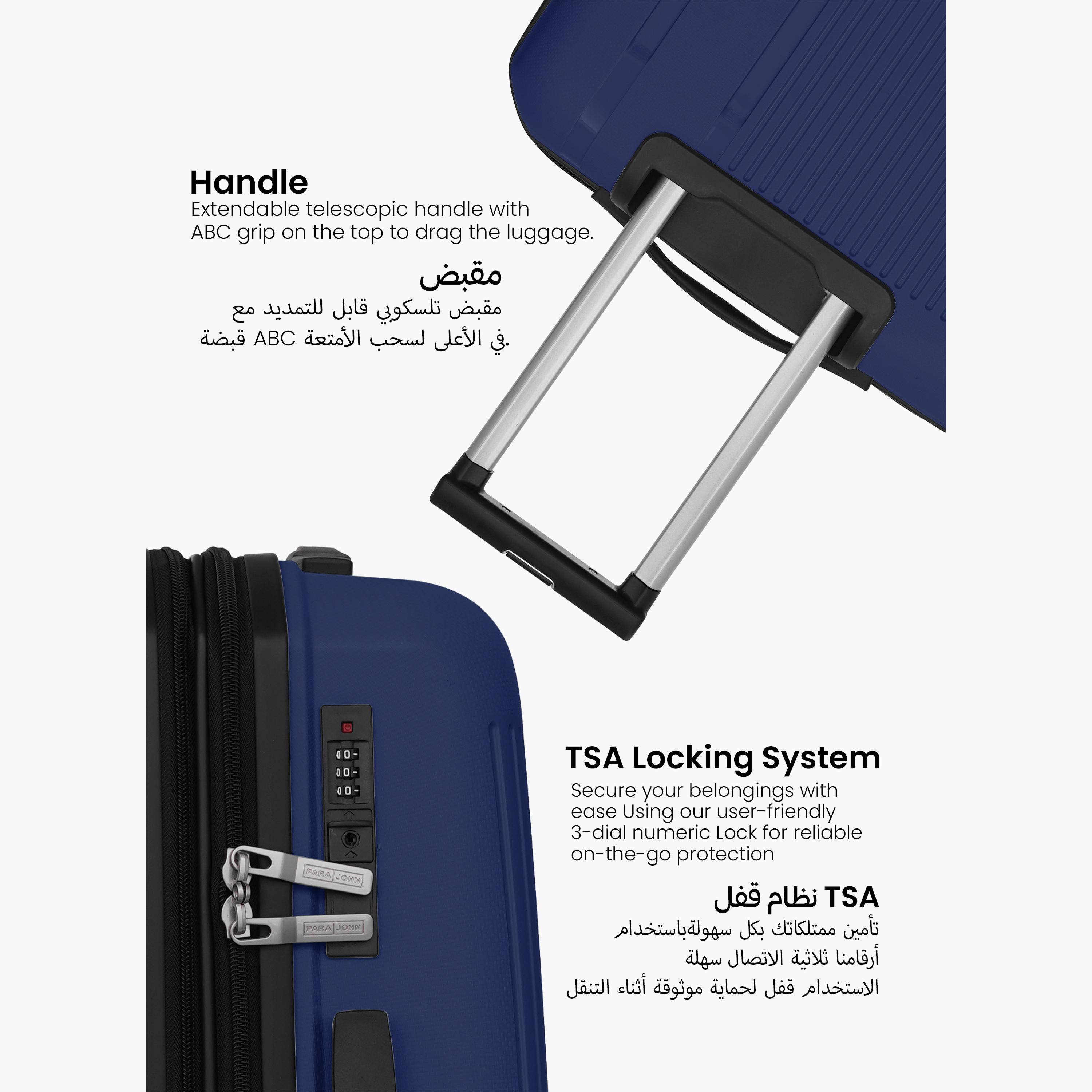 Para John Trekova Set of 3 ABS Hard Sided 4-Wheeler Spinner Trolley Bag with Combination Lock-travel-luggagesandbags-luggage-image-4