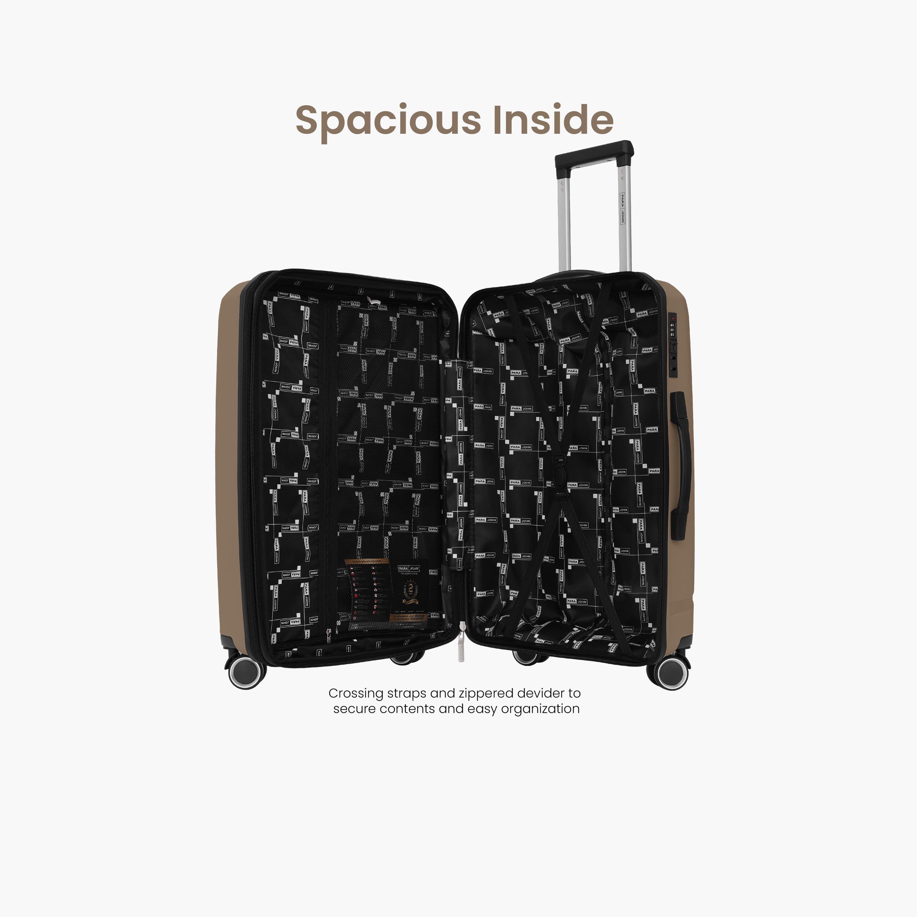 Para John Trekova Set of 3 ABS Hard Sided 4-Wheeler Spinner Trolley Bag with Combination Lock-travel-luggagesandbags-luggage-image-2