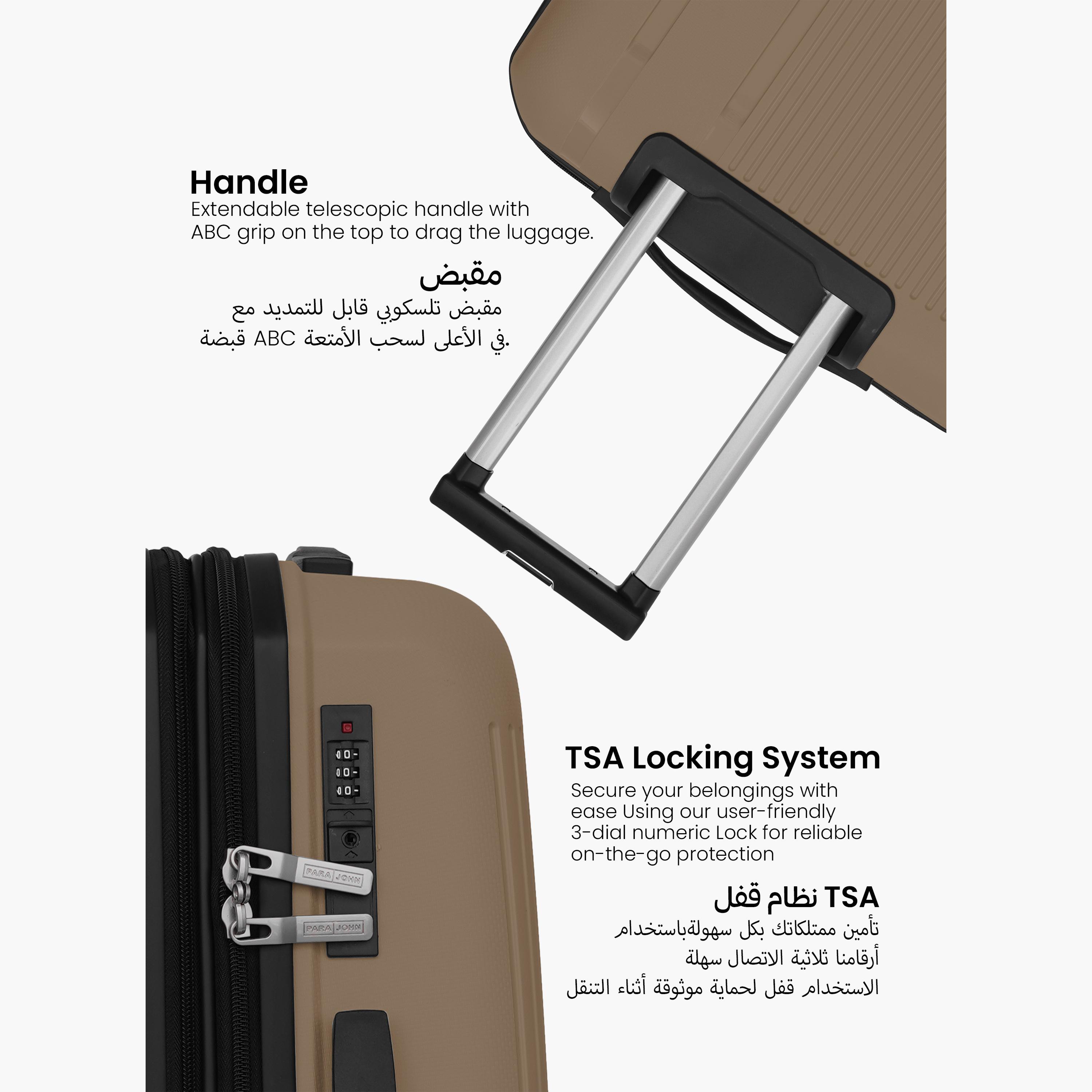 Para John Trekova Set of 3 ABS Hard Sided 4-Wheeler Spinner Trolley Bag with Combination Lock-travel-luggagesandbags-luggage-image-4