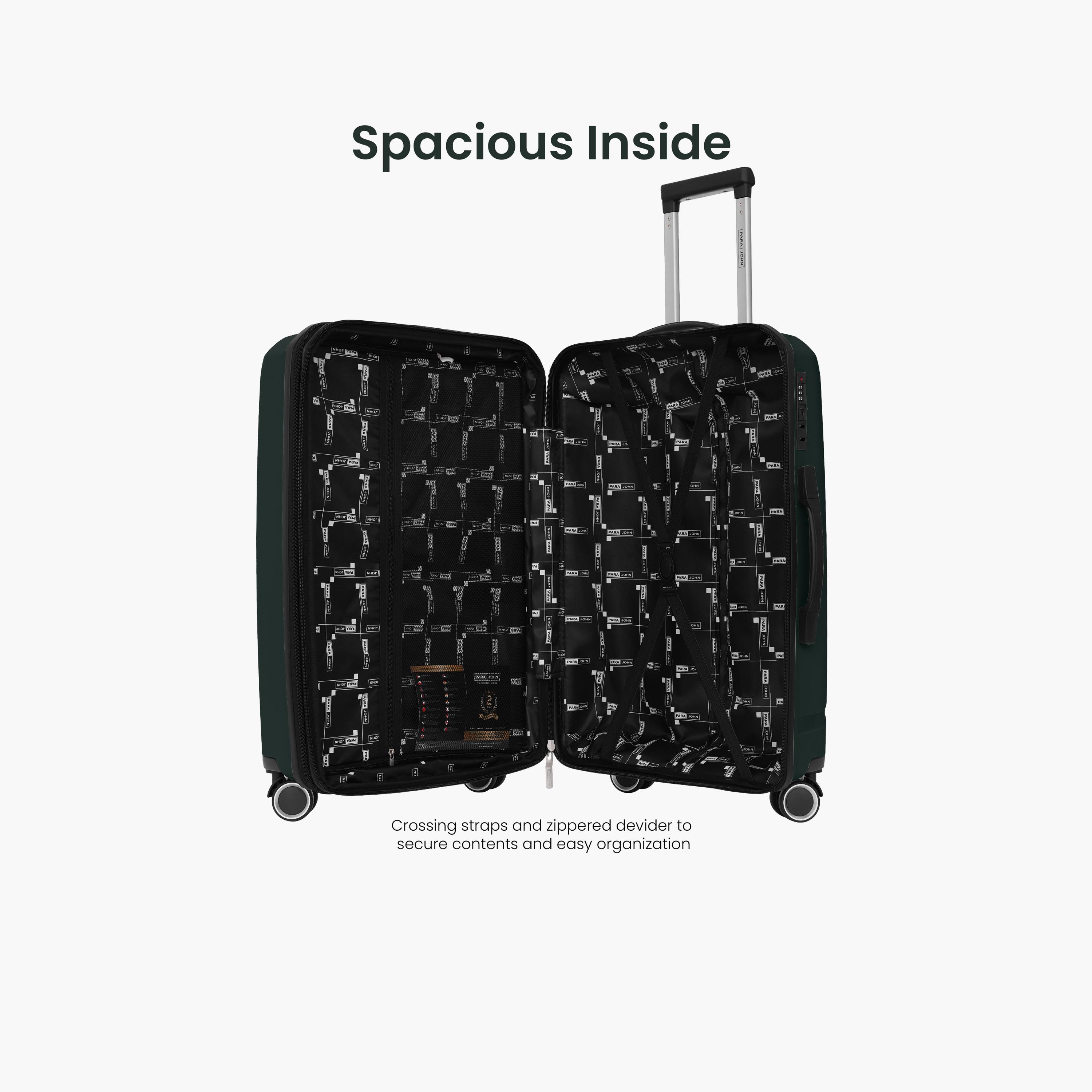 بارا جون- طقم شنط سفر بعجلات دوارة 3 قطع من مادة ABS وجوانب صلبة بقفل مركب  | PJTR3183DG-travel-luggagesandbags-luggage-image-2