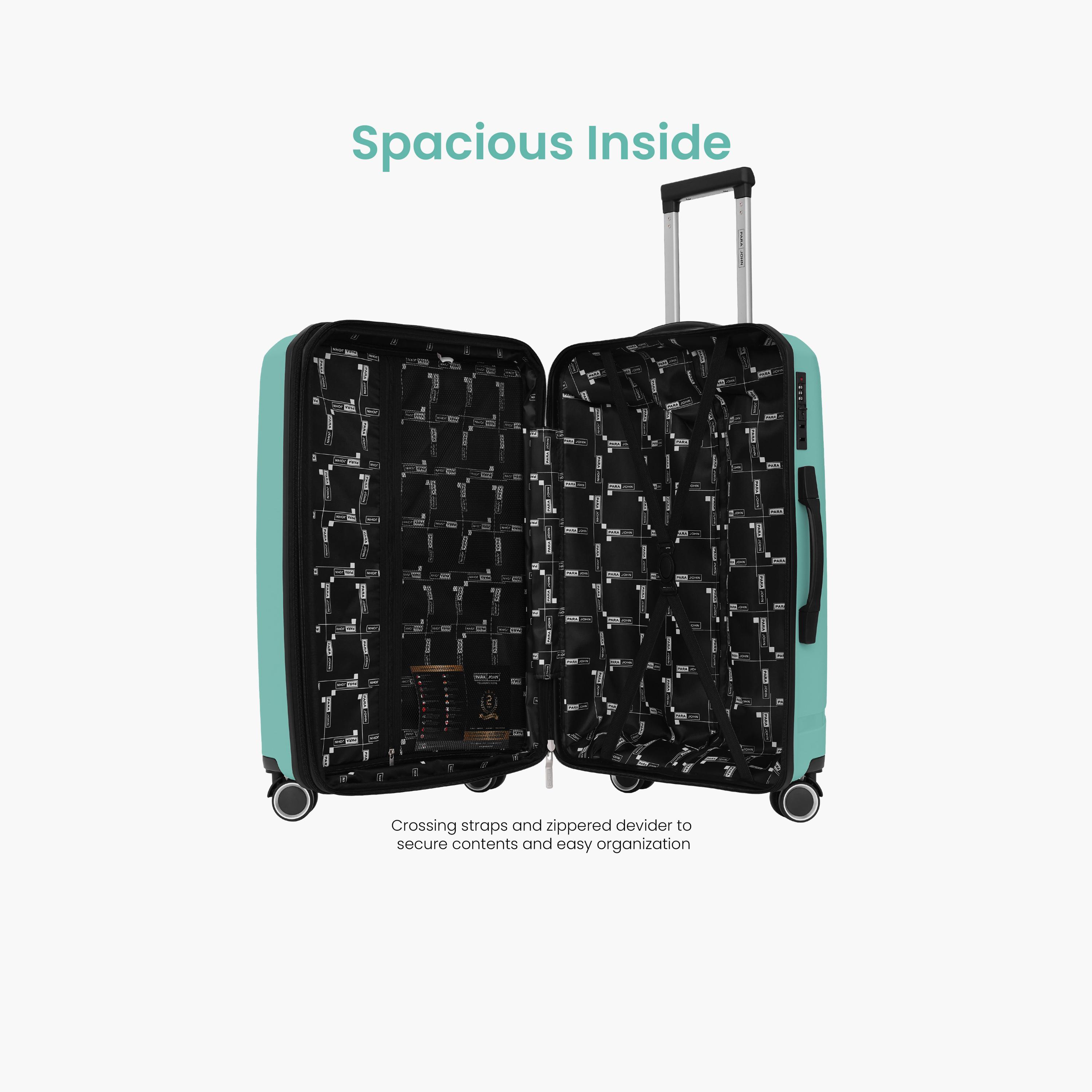 Para John Trekova Set of 3 ABS Hard Sided 4-Wheeler Spinner Trolley Bag with Combination Lock-travel-luggagesandbags-luggage-image-2