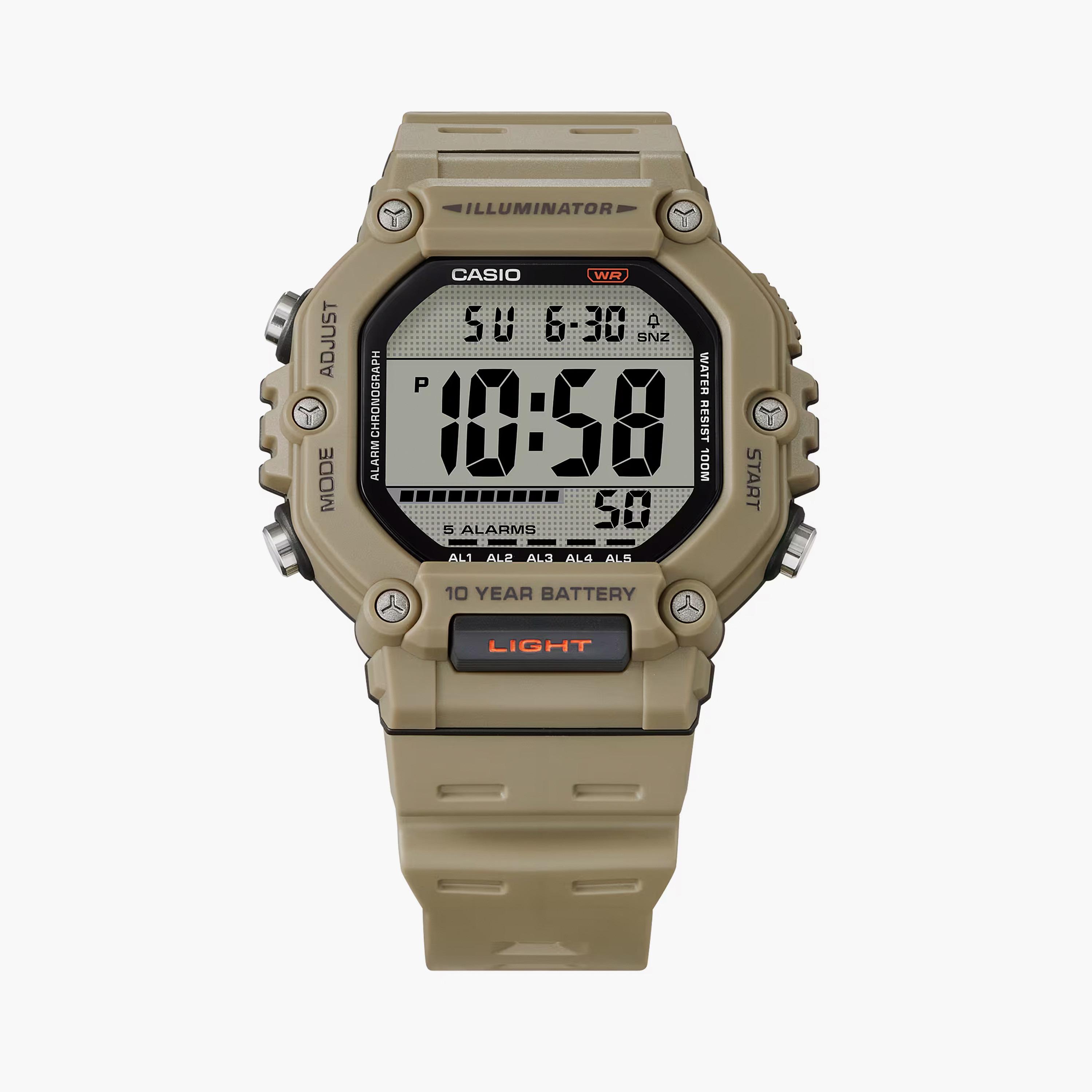 Casio Men's 49 MM Brown Digital Resin Strap Watch | AE-1600H-5AVDF-men-watchesandjewellery-watches-image-2