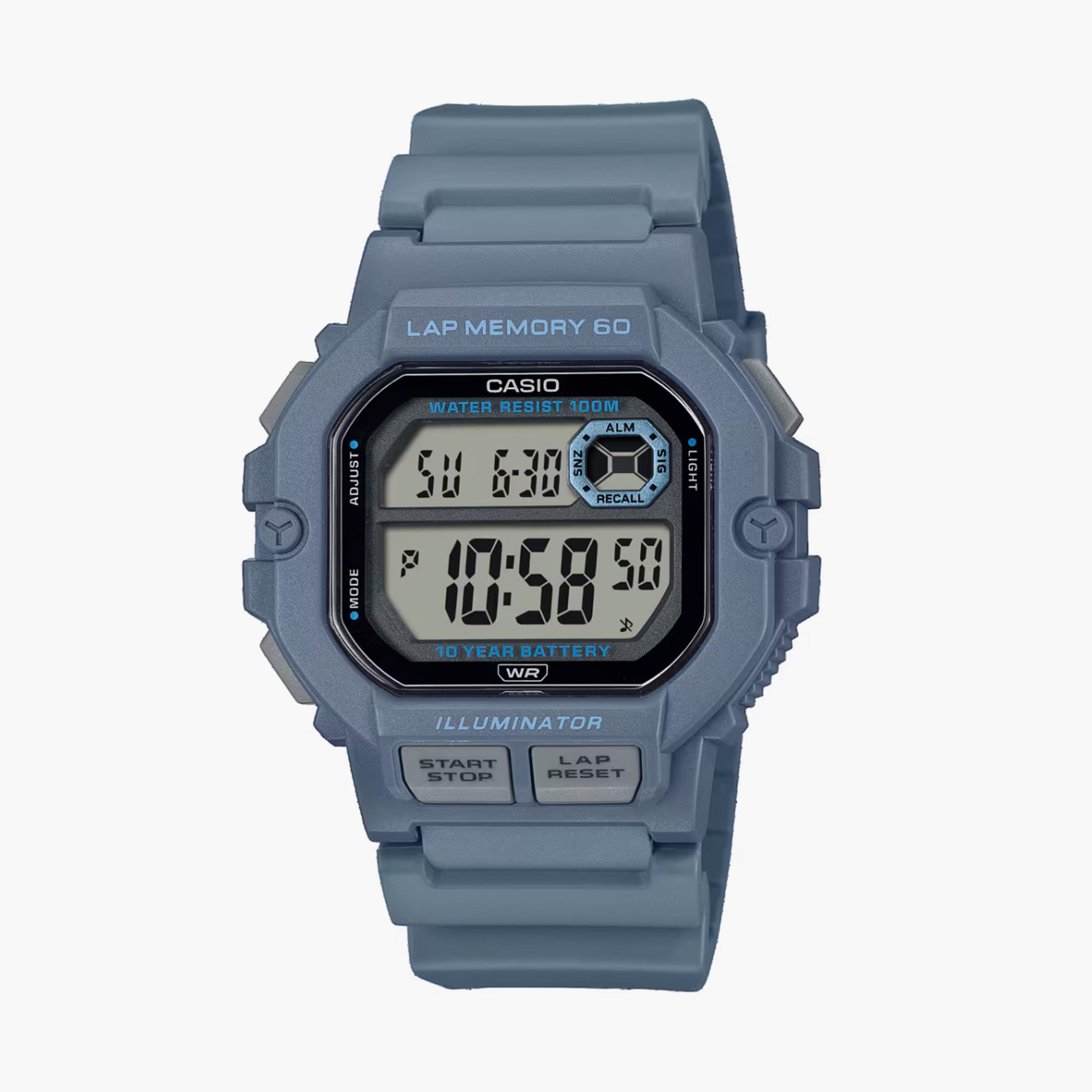 Casio Men's 44 MM Blue Digital Resin Strap Watch | WS-1400H-2AVDF-men-watchesandjewellery-watches-image-1