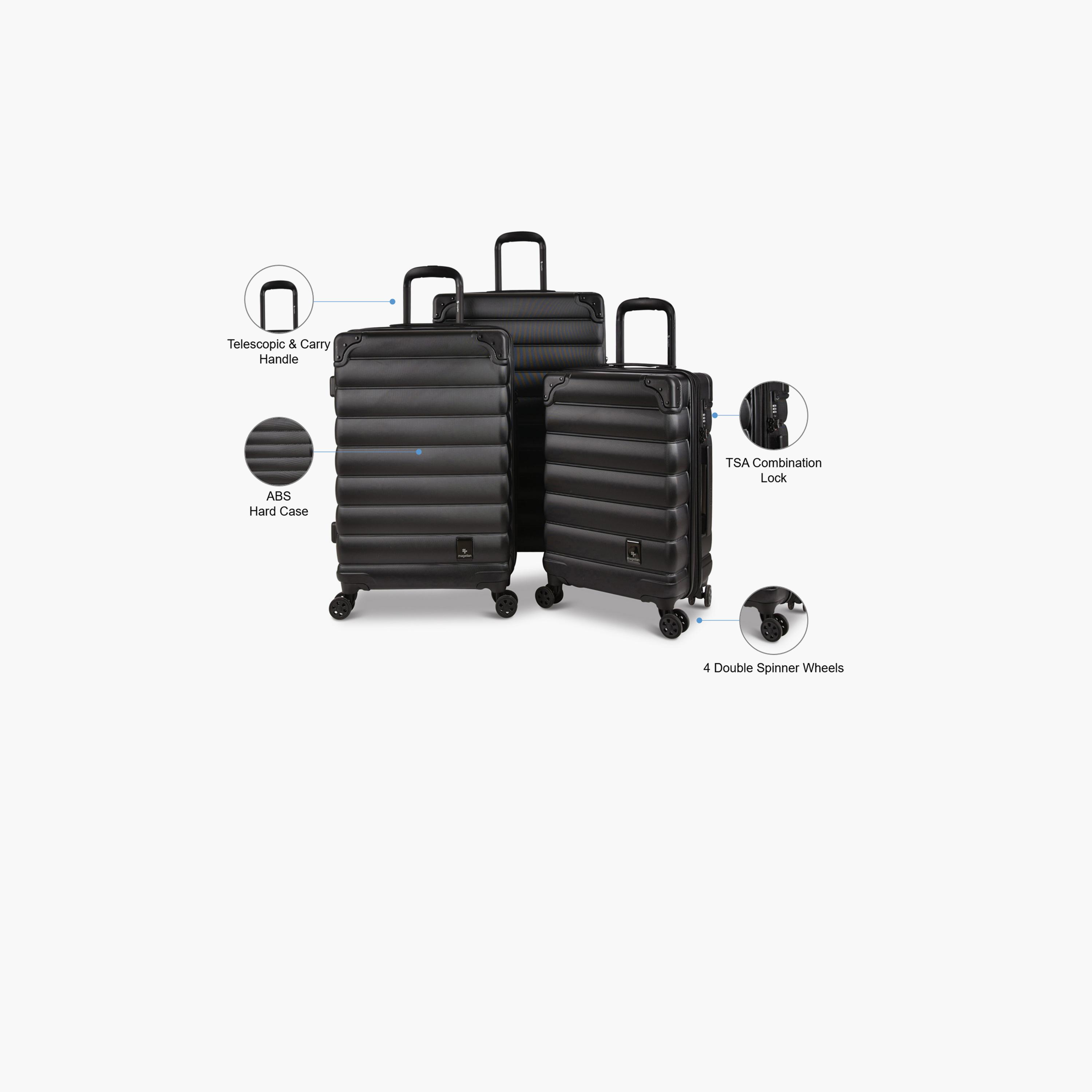 Magellan Set of 3 ABS Hard Sided 4-Wheeler Spinner Trolley Bag with TSA Lock | HK093-3P-travel-luggagesandbags-luggage-image-2