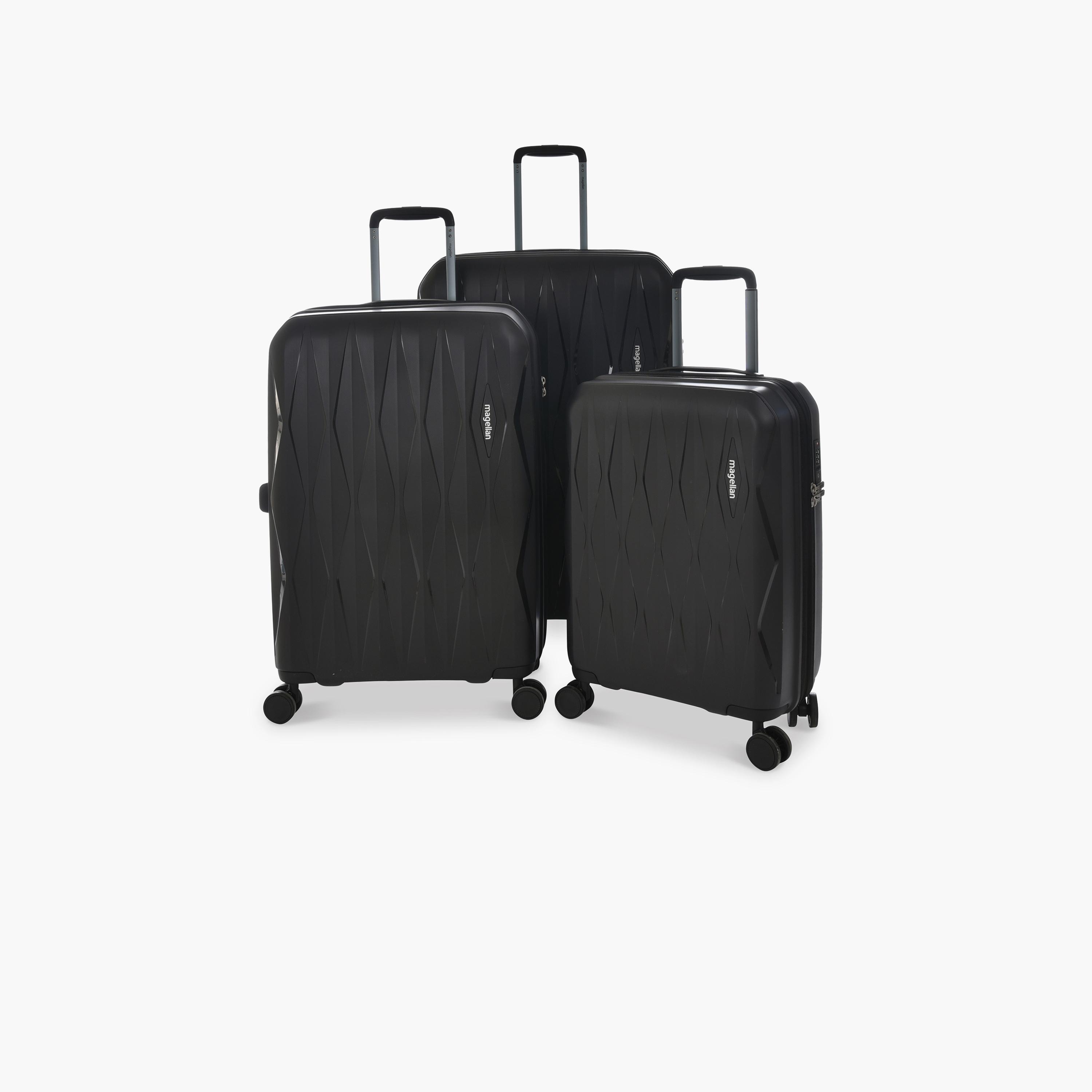 Magellan Set of 3 Polypropylene Hard Sided 4-Wheeler Spinner Trolley Bag with TSA Lock | PP22-3P-travel-luggagesandbags-luggage-image-1